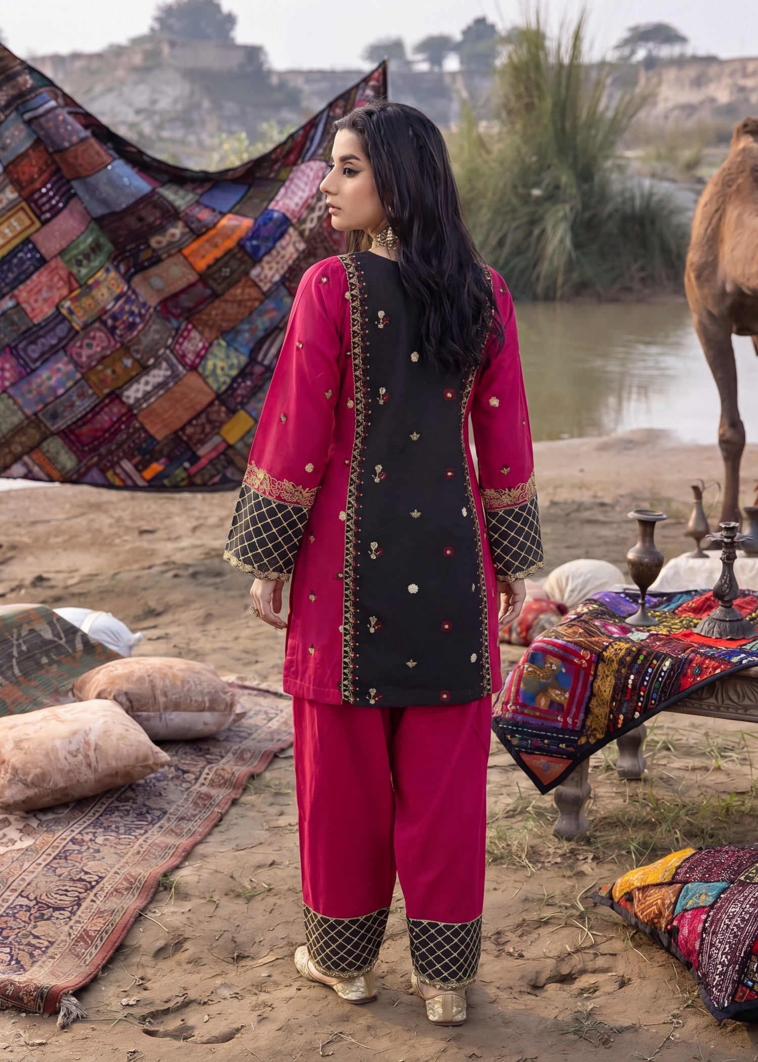 Lawn Kurta Set in Multi