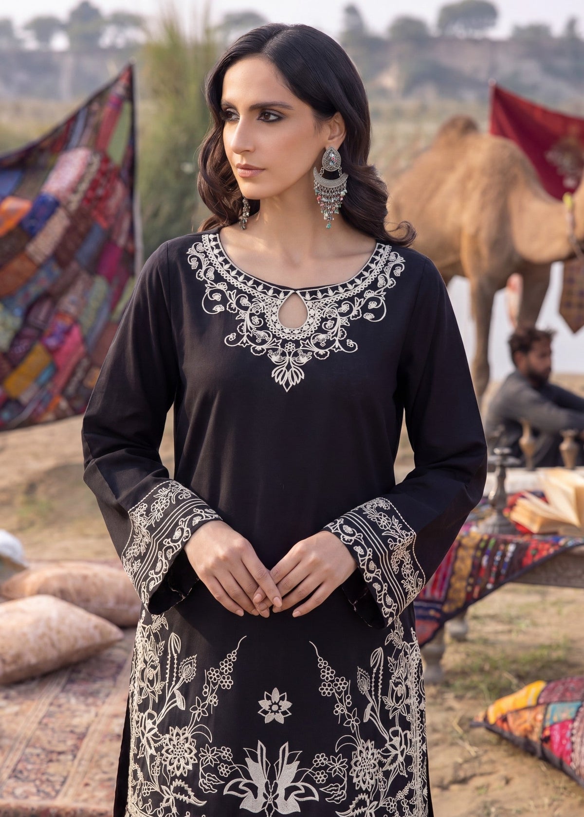 Lawn Kurta Set in Black