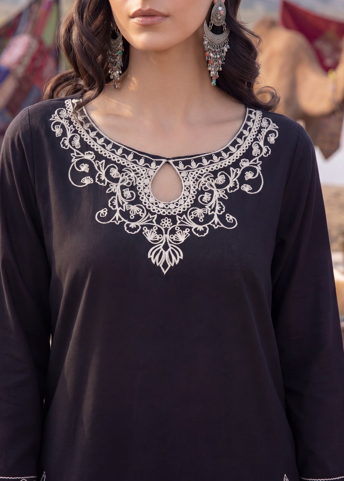 Lawn Kurta Set in Black