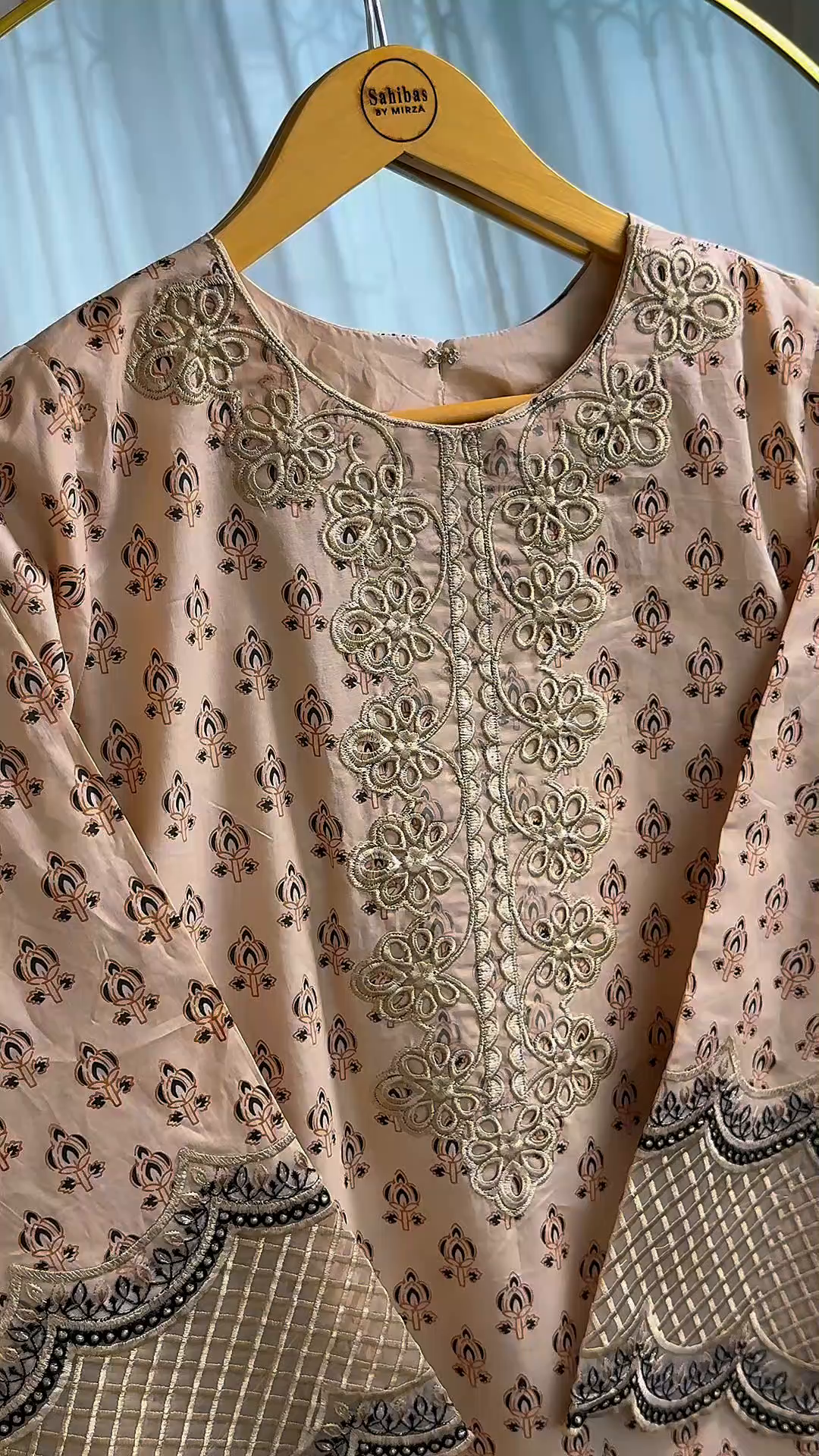 Lawn Kurta Set in Beige