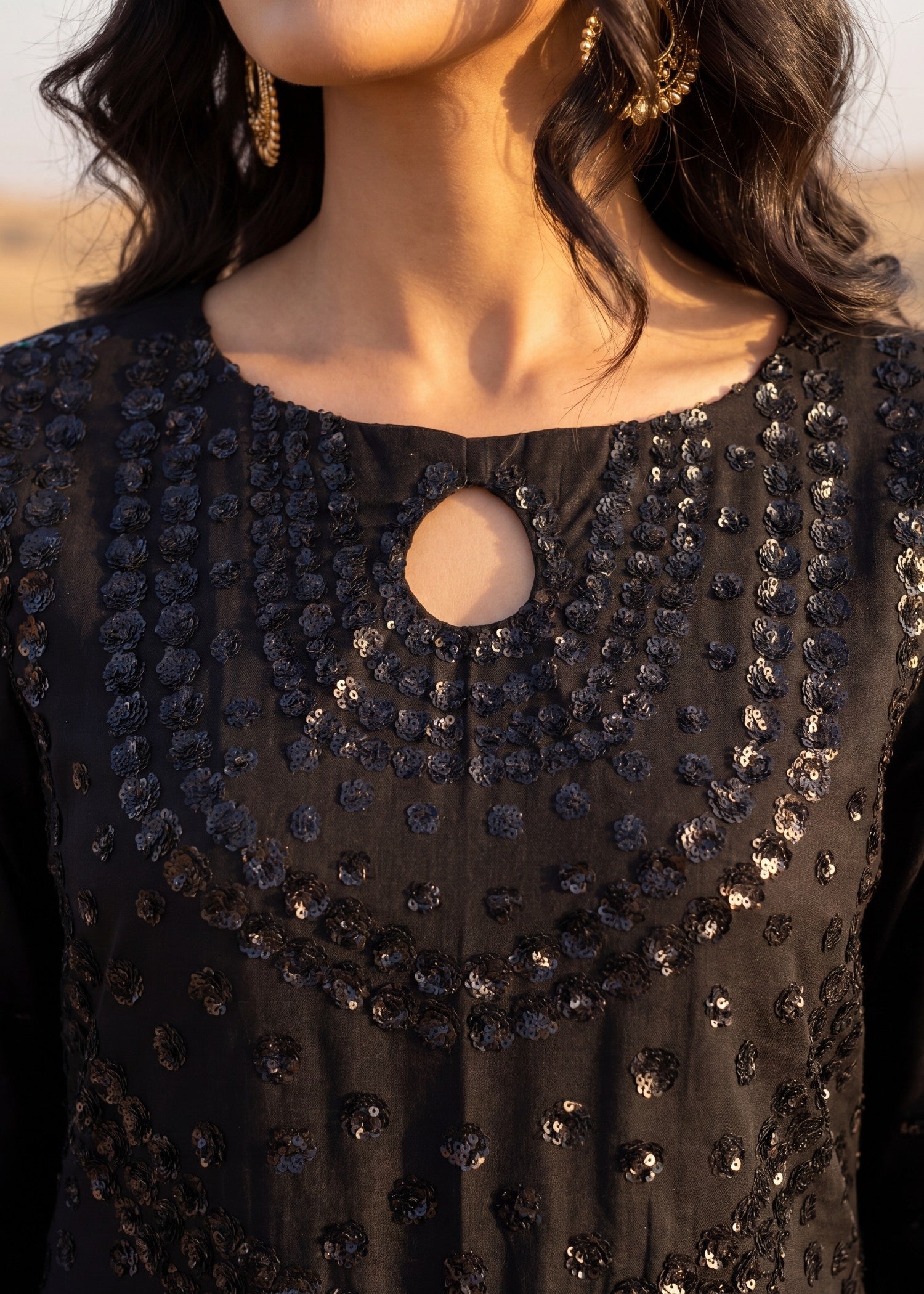 Lawn Kurta Set in Black