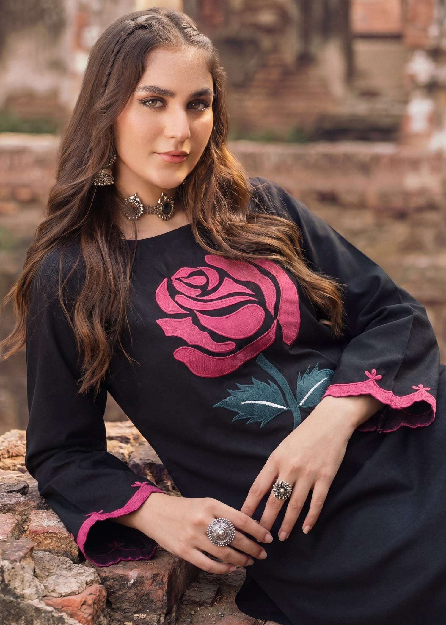 Lawn Kurta Set in Black