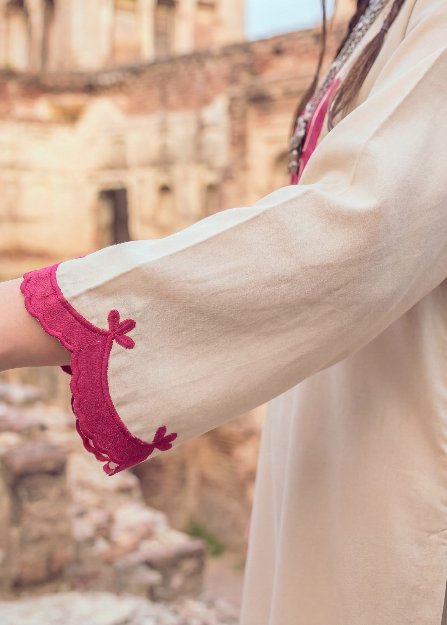 Lawn Kurta Set in Beige