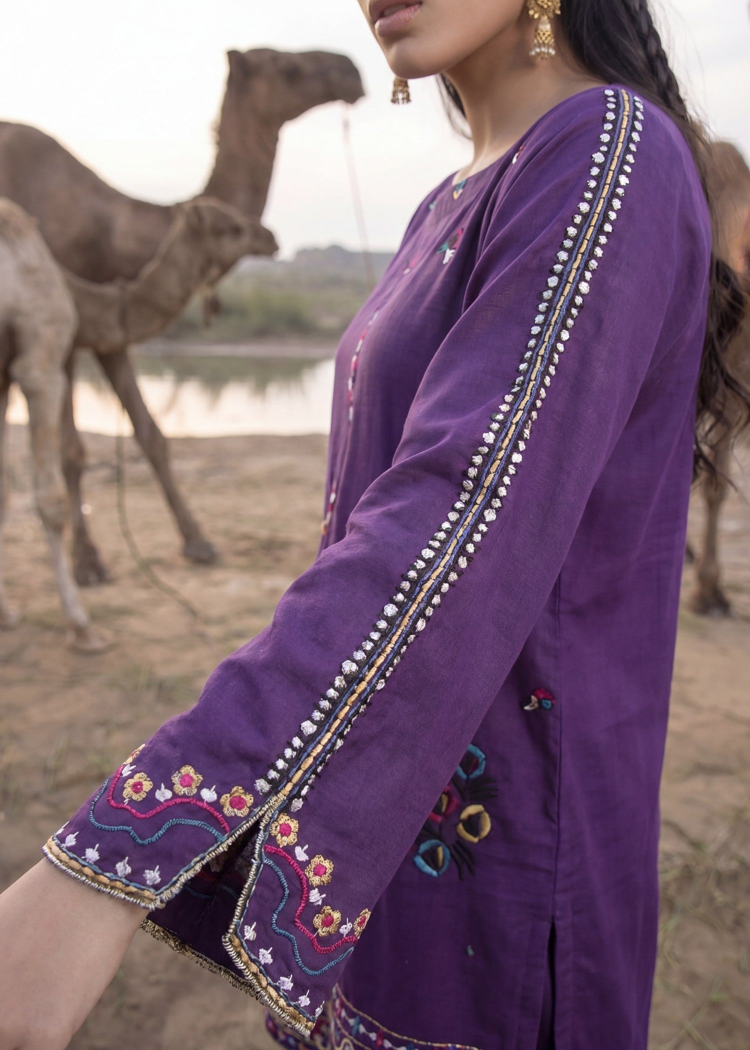 Lawn Kurta Set in Purple
