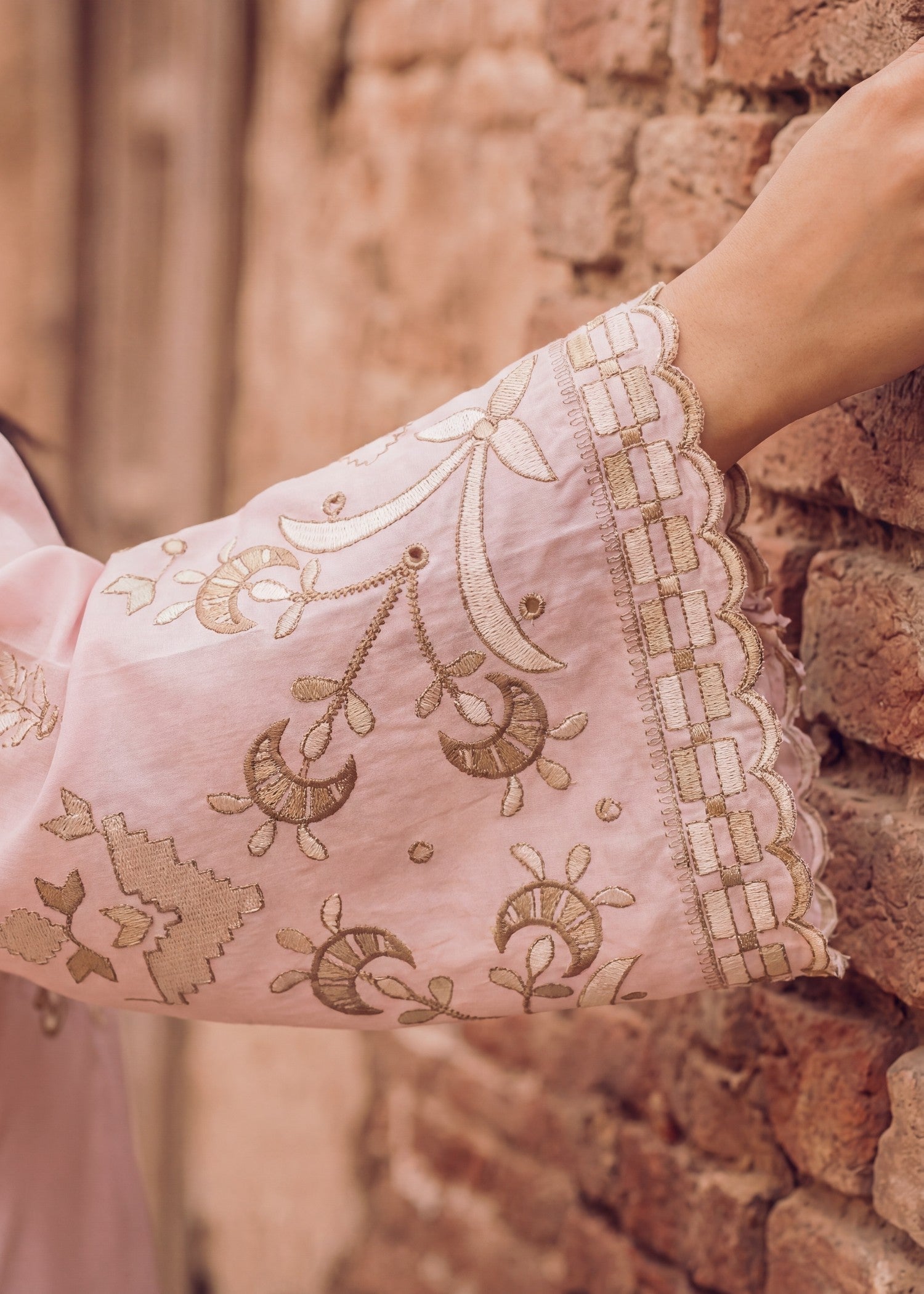 Lawn Kurta Set in Blush pink