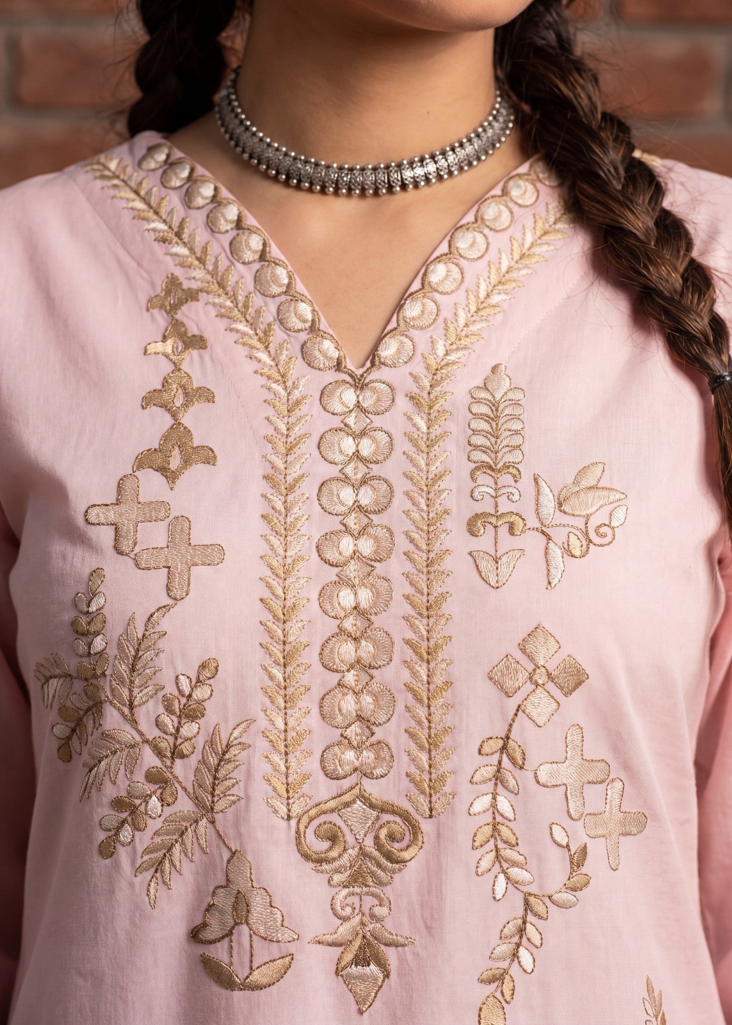 Lawn Kurta Set in Blush pink