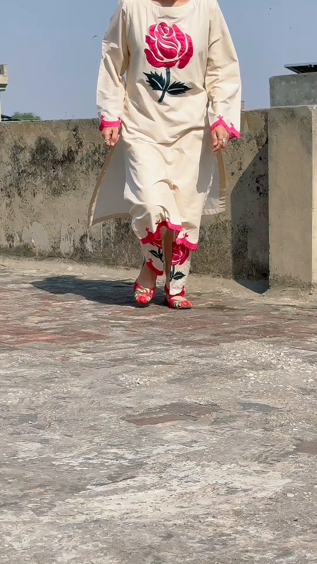 Lawn Kurta Set in Beige