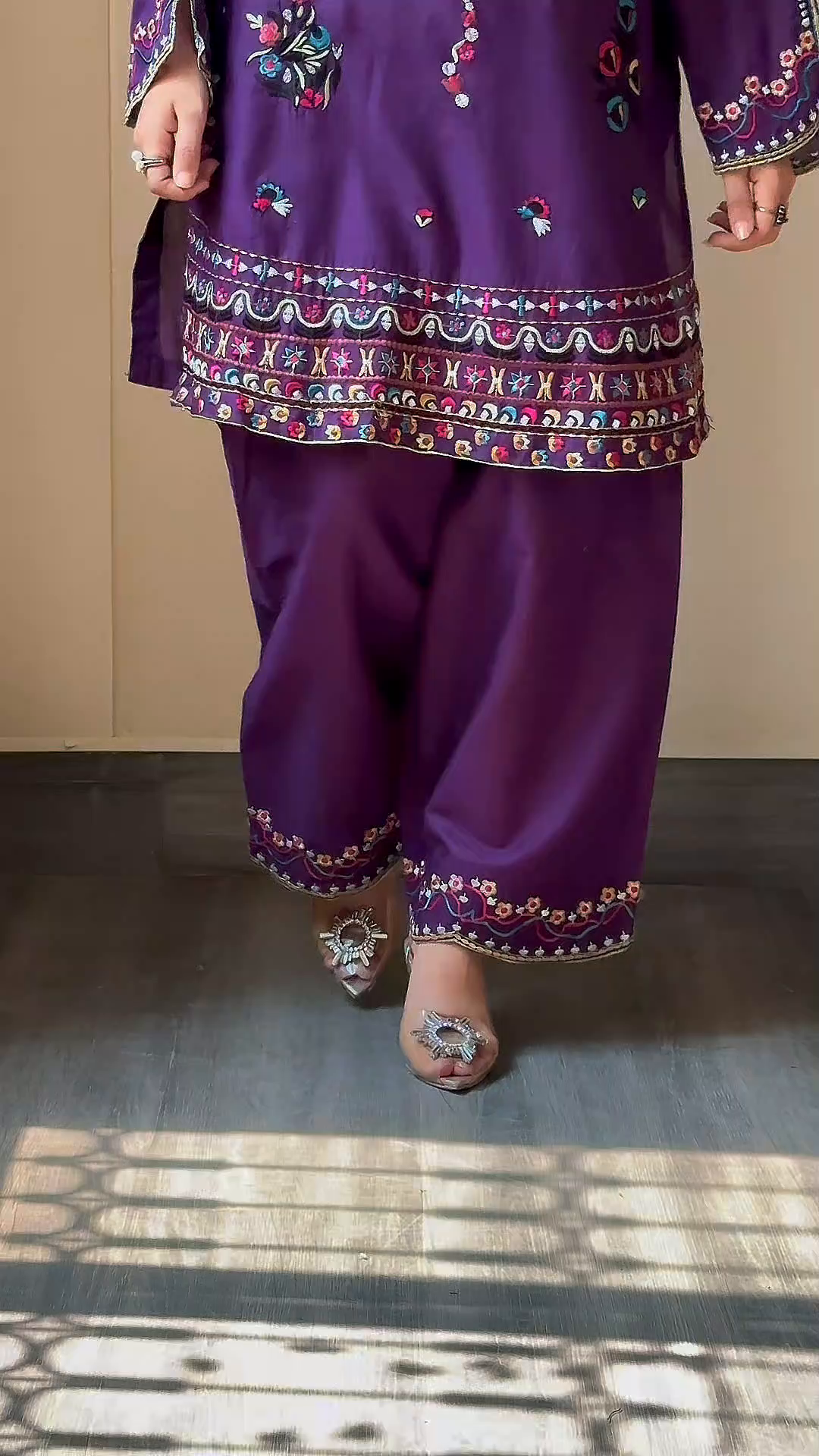Lawn Kurta Set in Purple