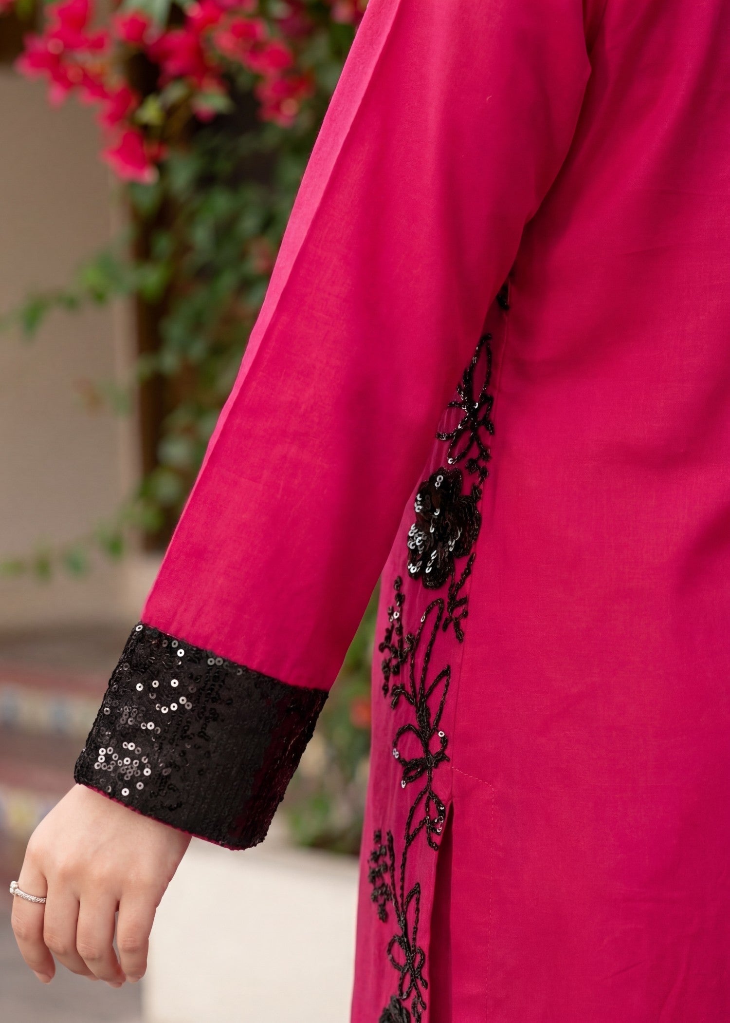 Lawn Kurta Set in Cherry red