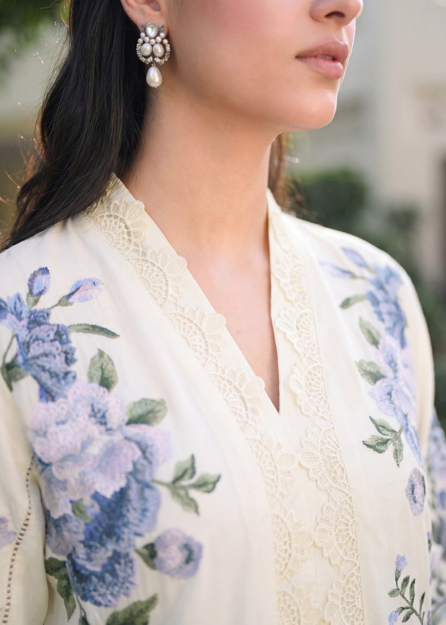 Lawn Kurta Set in White