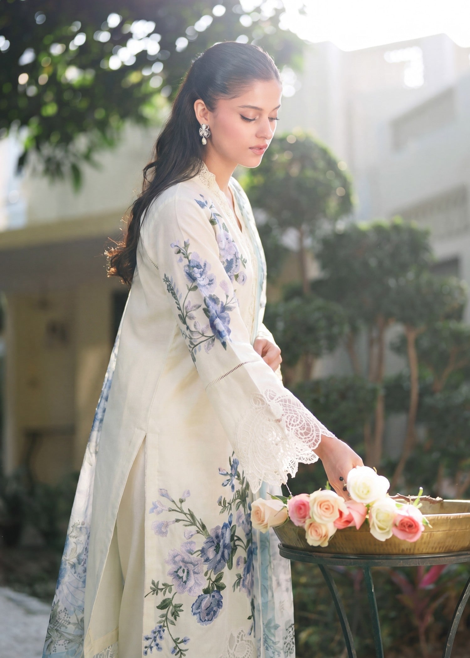 Lawn Kurta Set in White