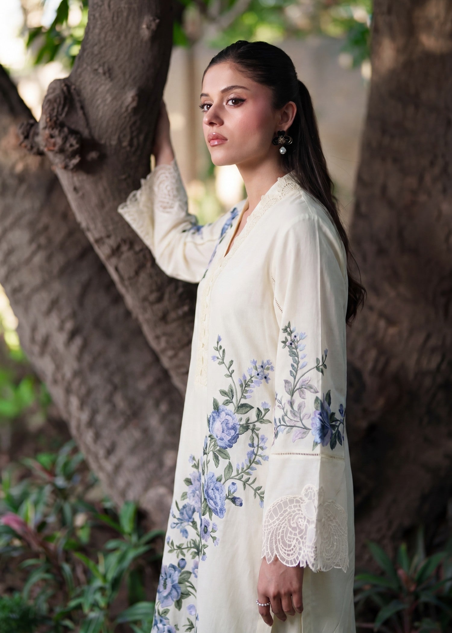 Lawn Kurta Set in White