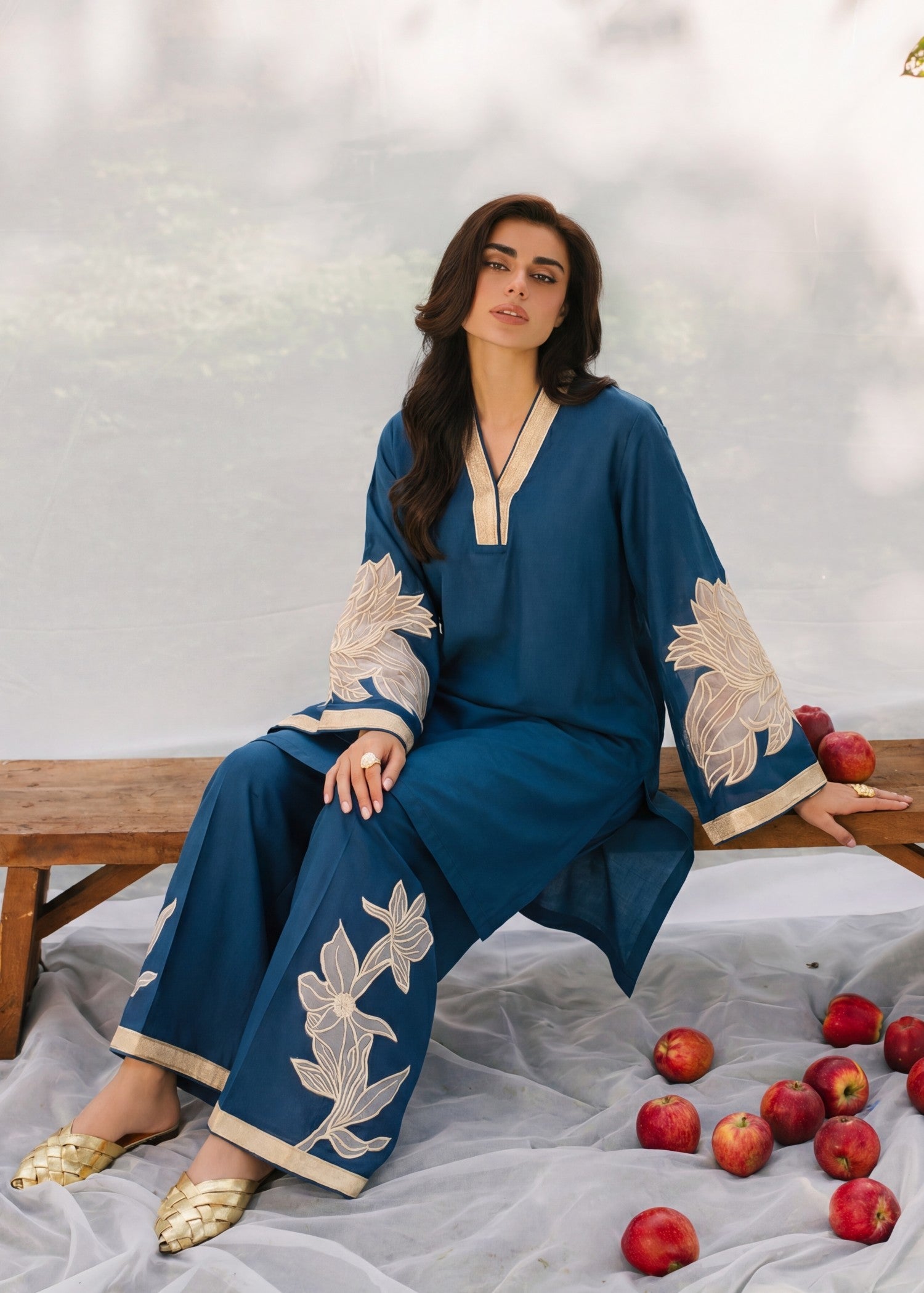Lawn Co Ord Sets in Yale blue