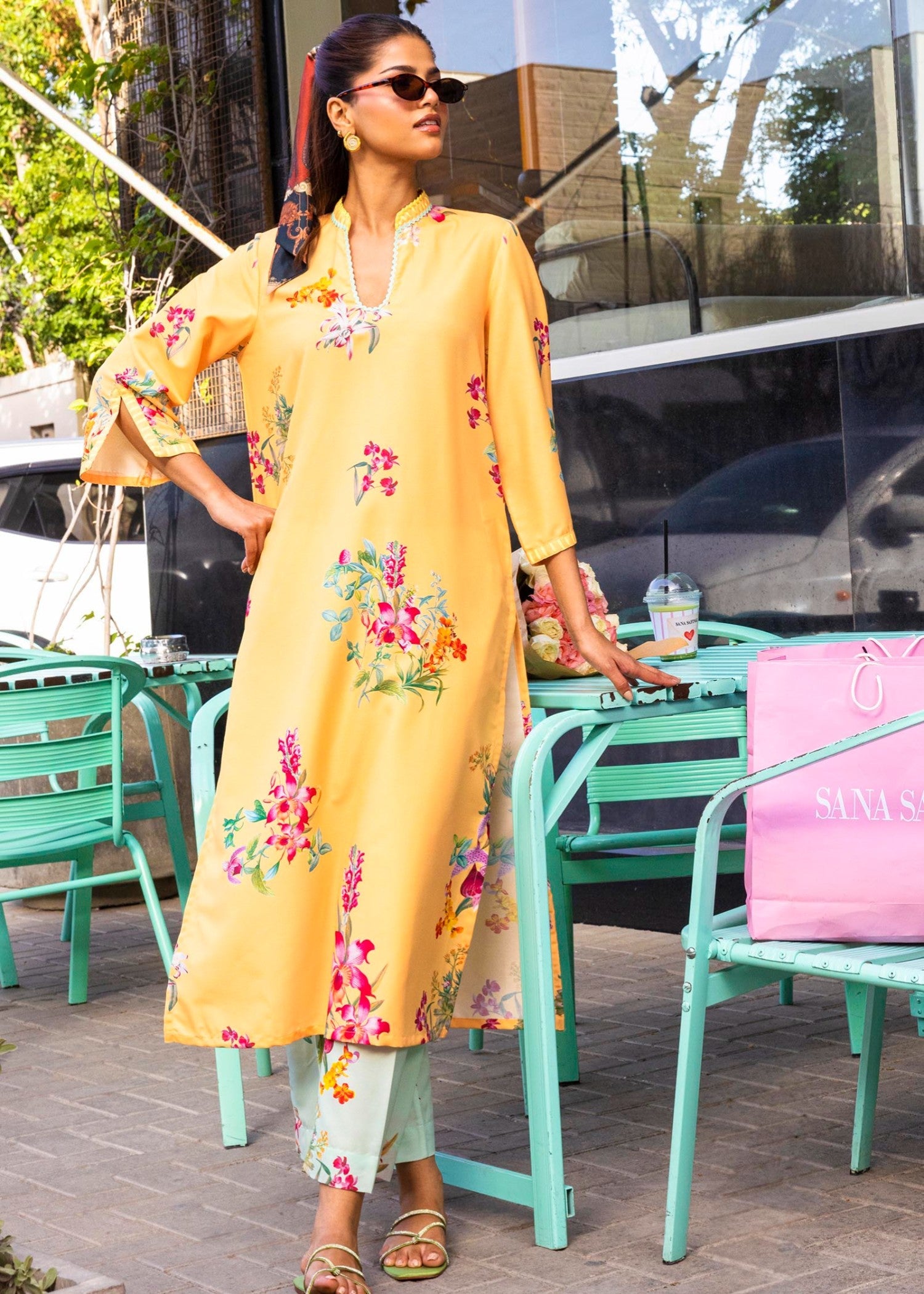 Stitched Printed Viscose Shirt + Culotte - SS26BSP172P2T