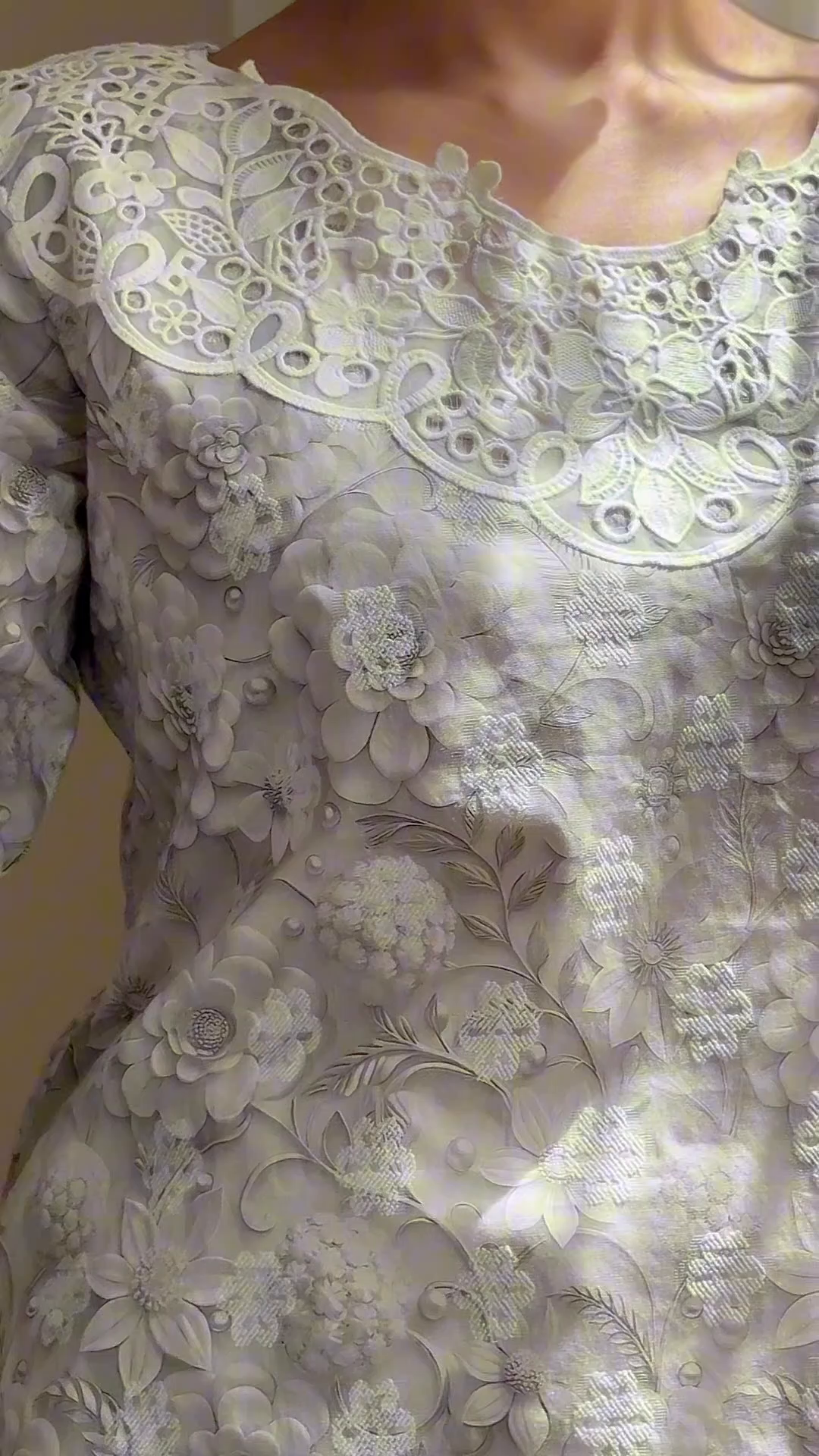 Lawn Kurta Set in White smoke