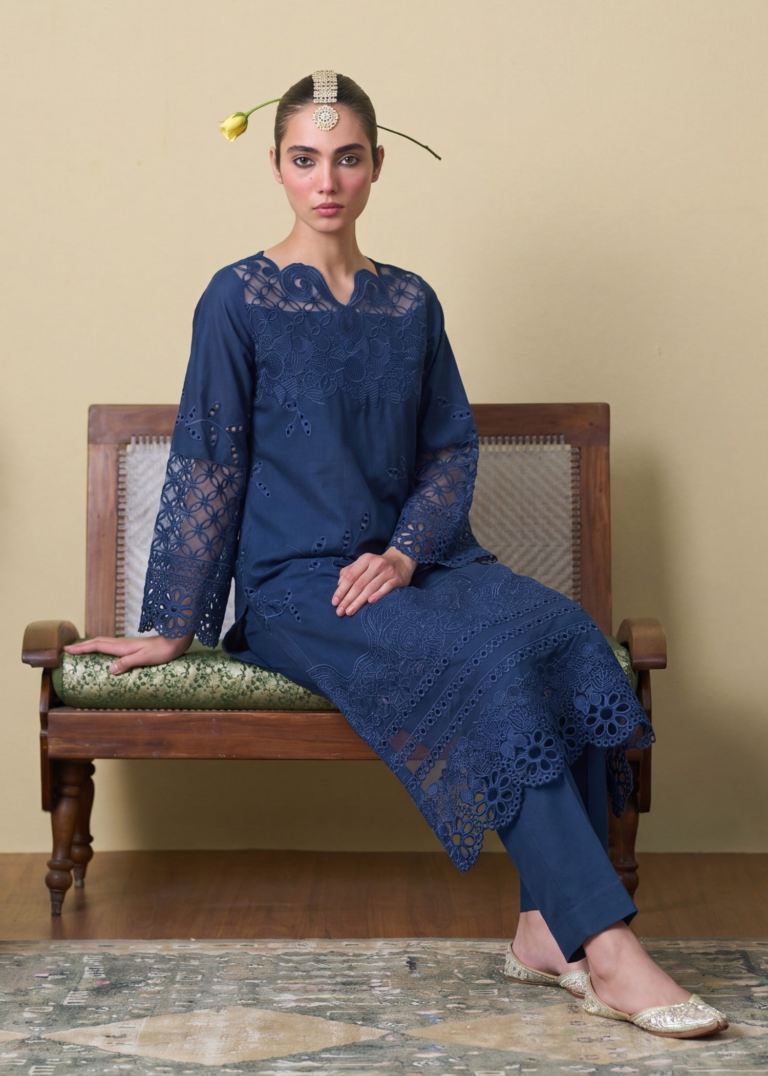 Lawn Kurta Set in Blue