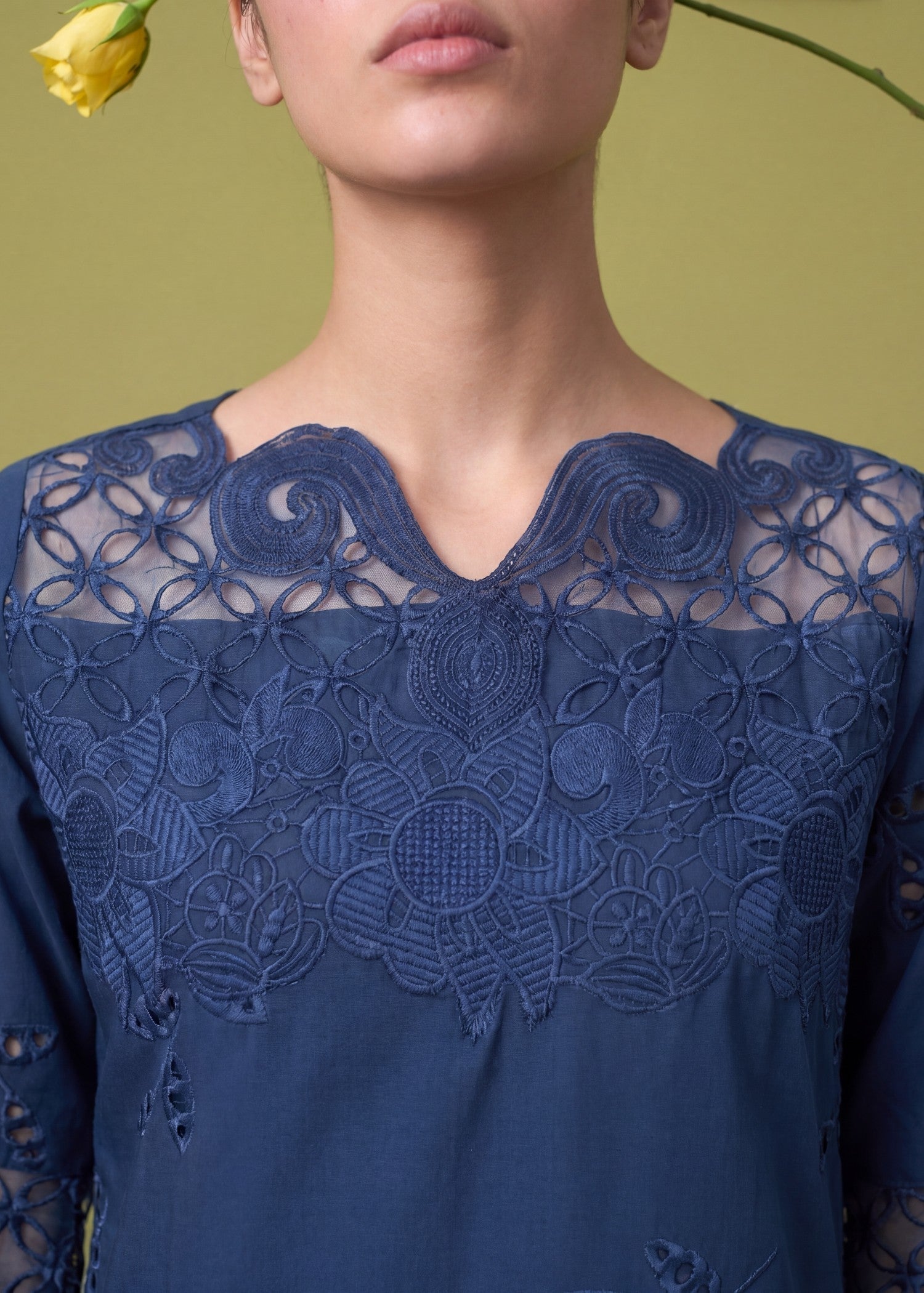Lawn Kurta Set in Blue