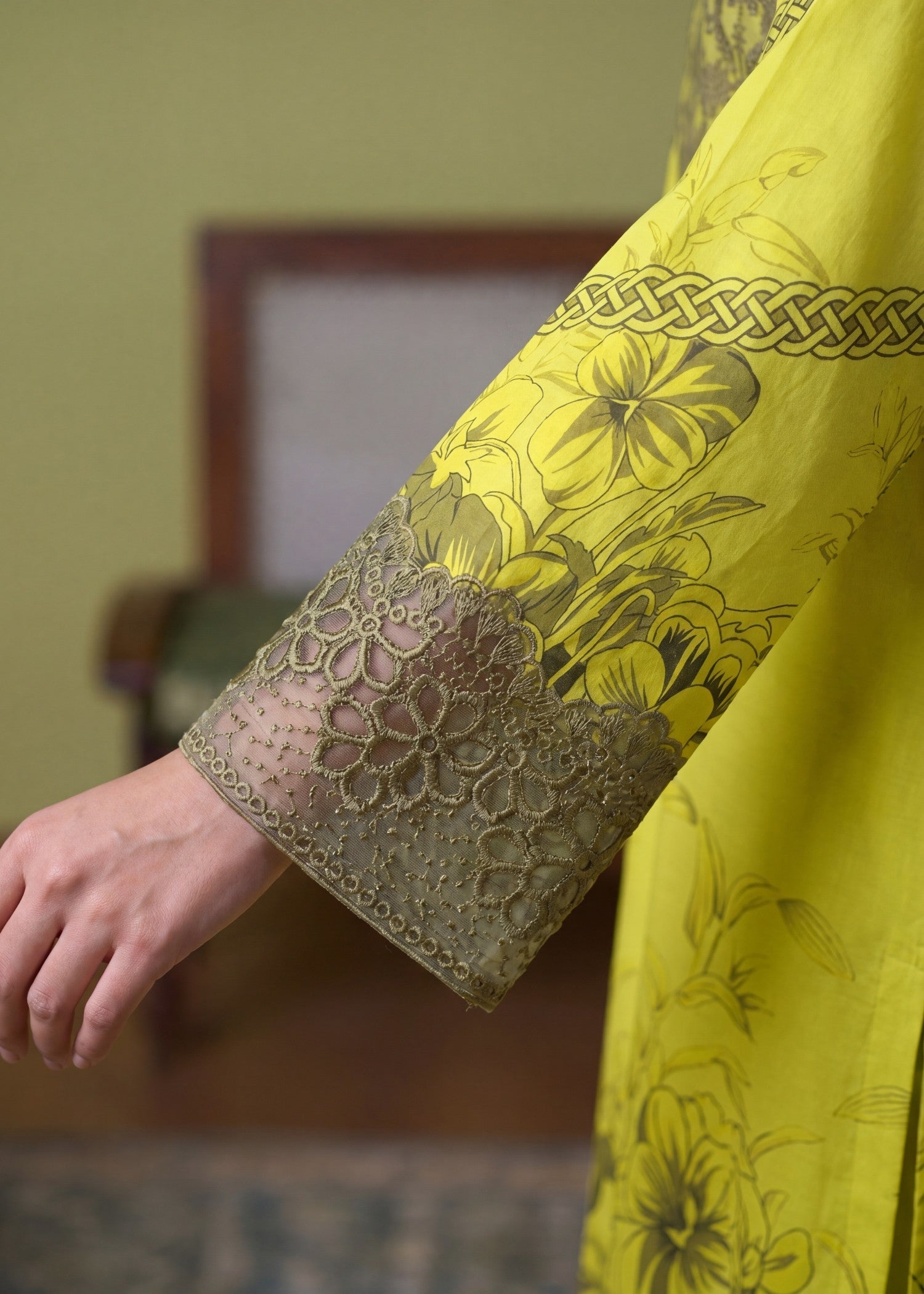 Lawn Kurta Set in Lemon
