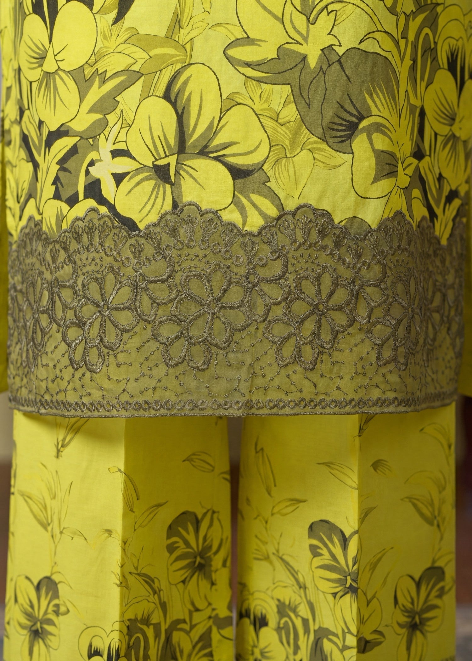 Lawn Kurta Set in Lemon