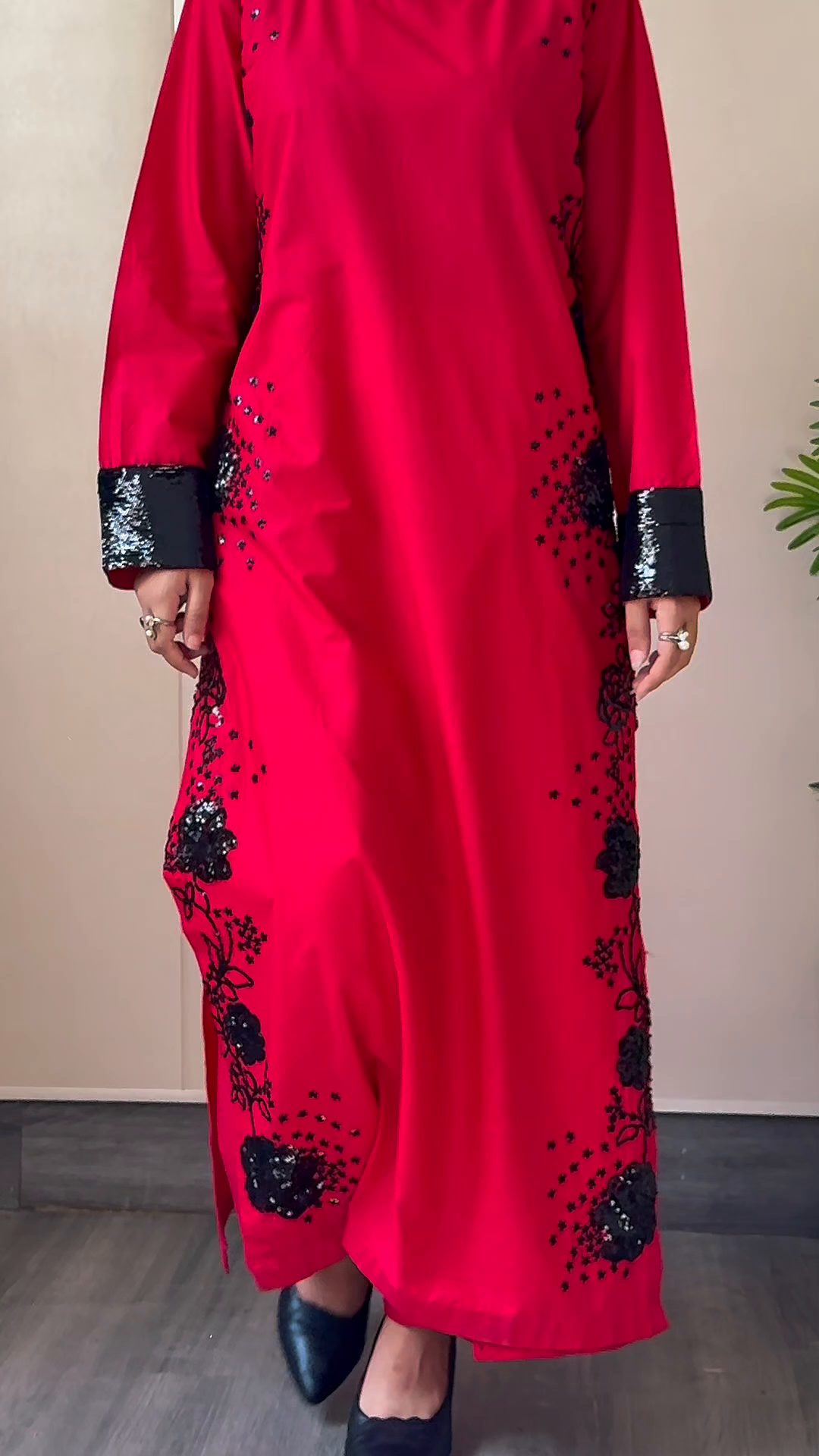 Lawn Kurta Set in Cherry red
