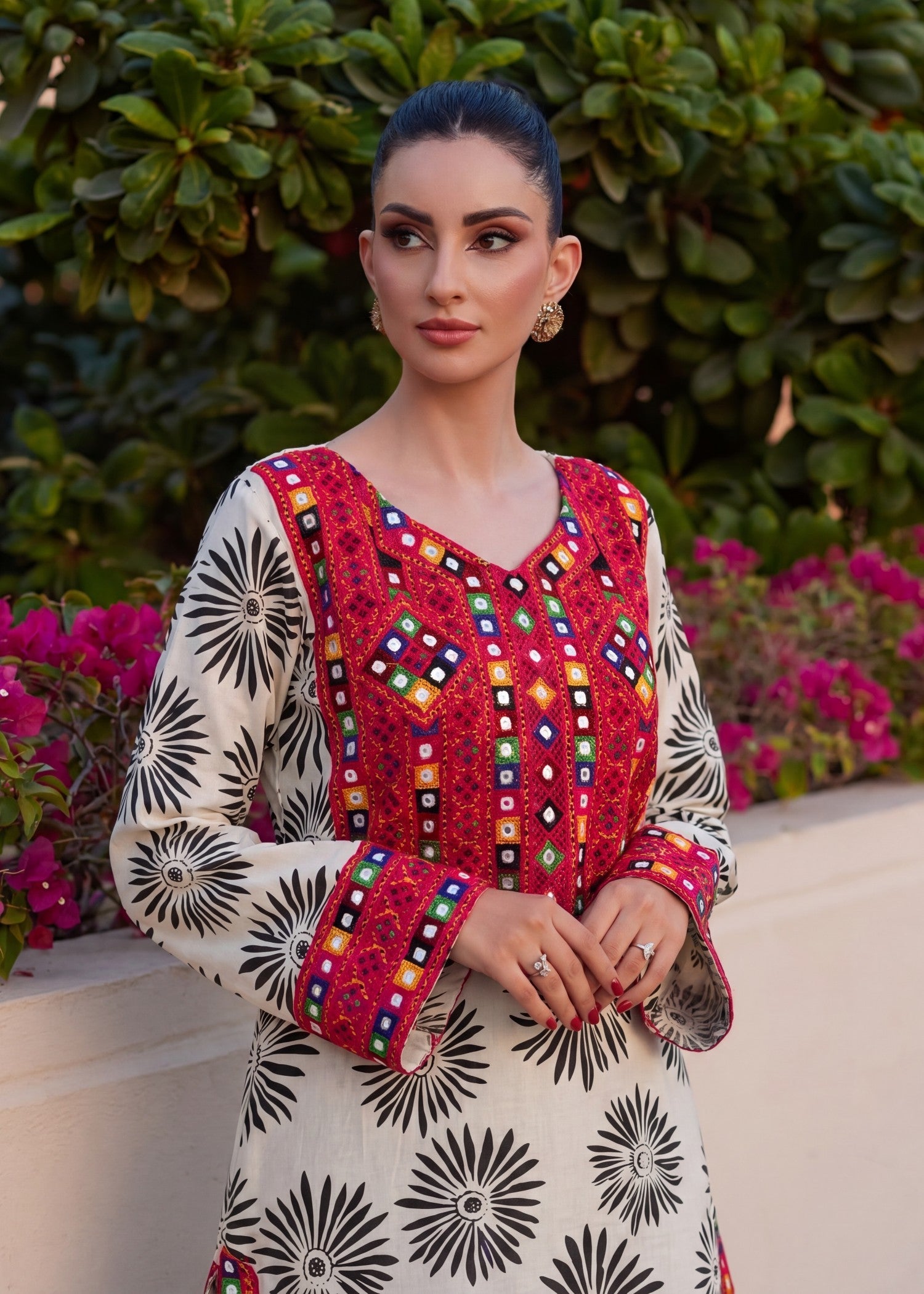 Lawn Kurti in Chalk