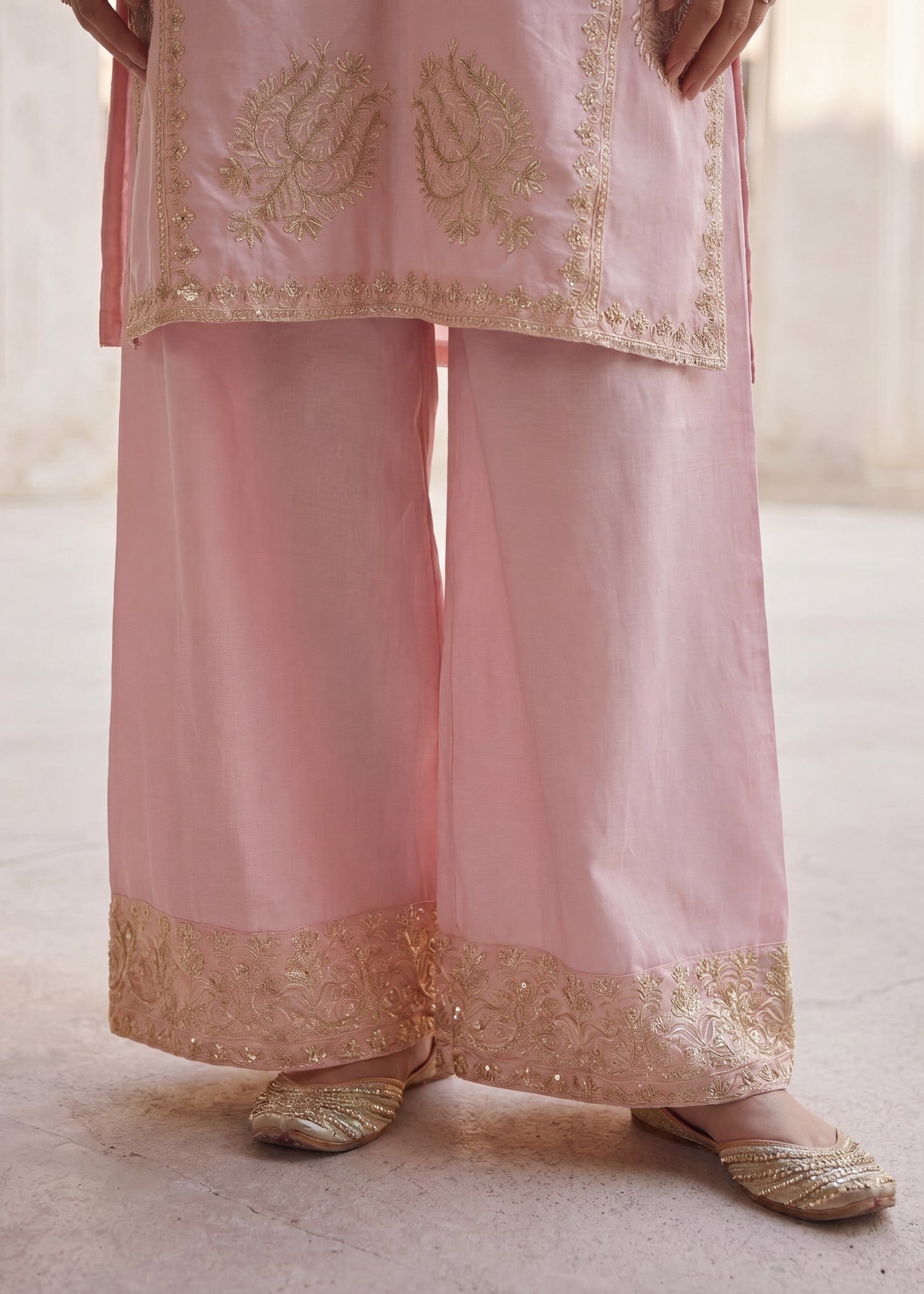 Lawn Kurta Set in Baby pink