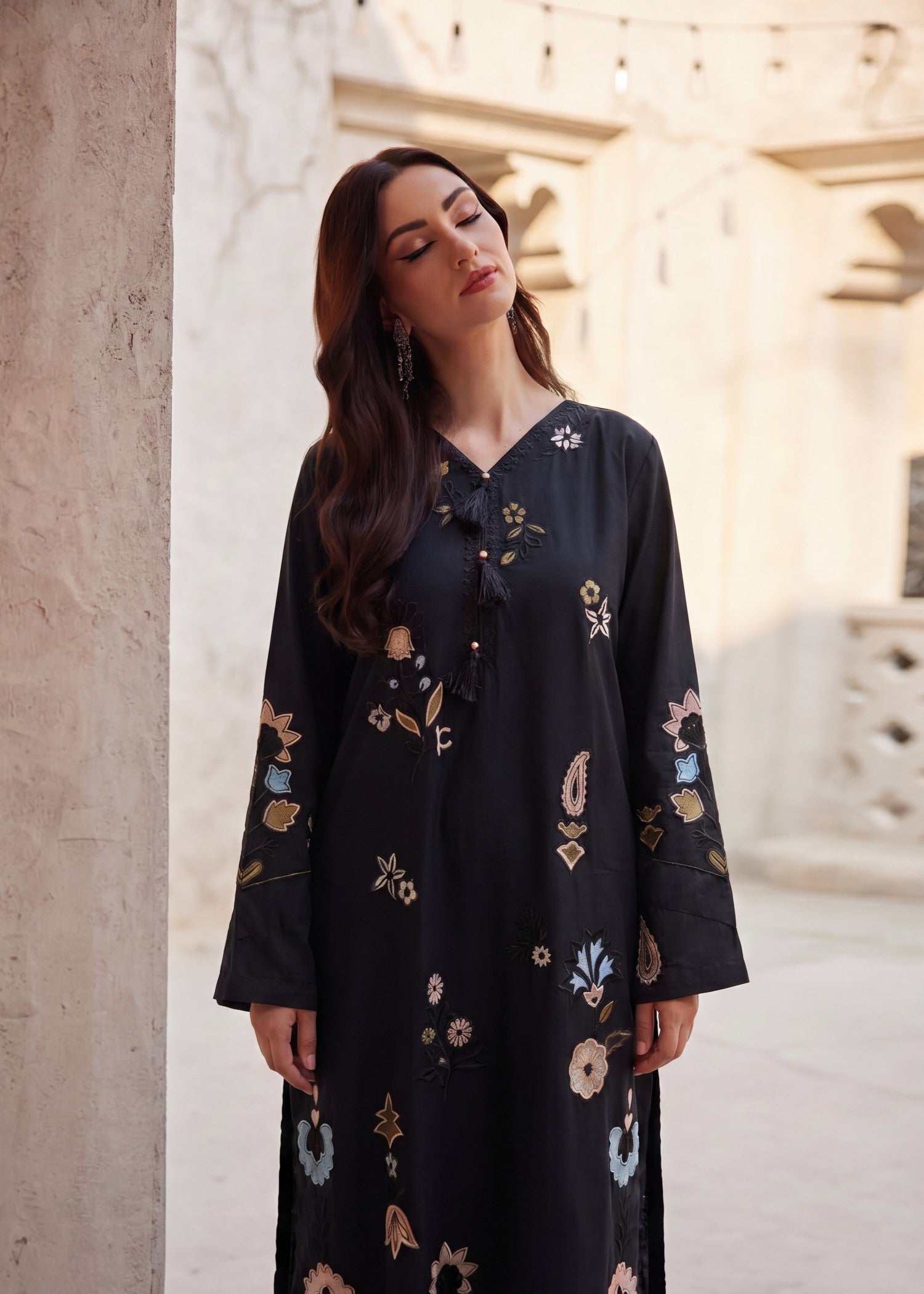 Lawn Kurta Set in Black