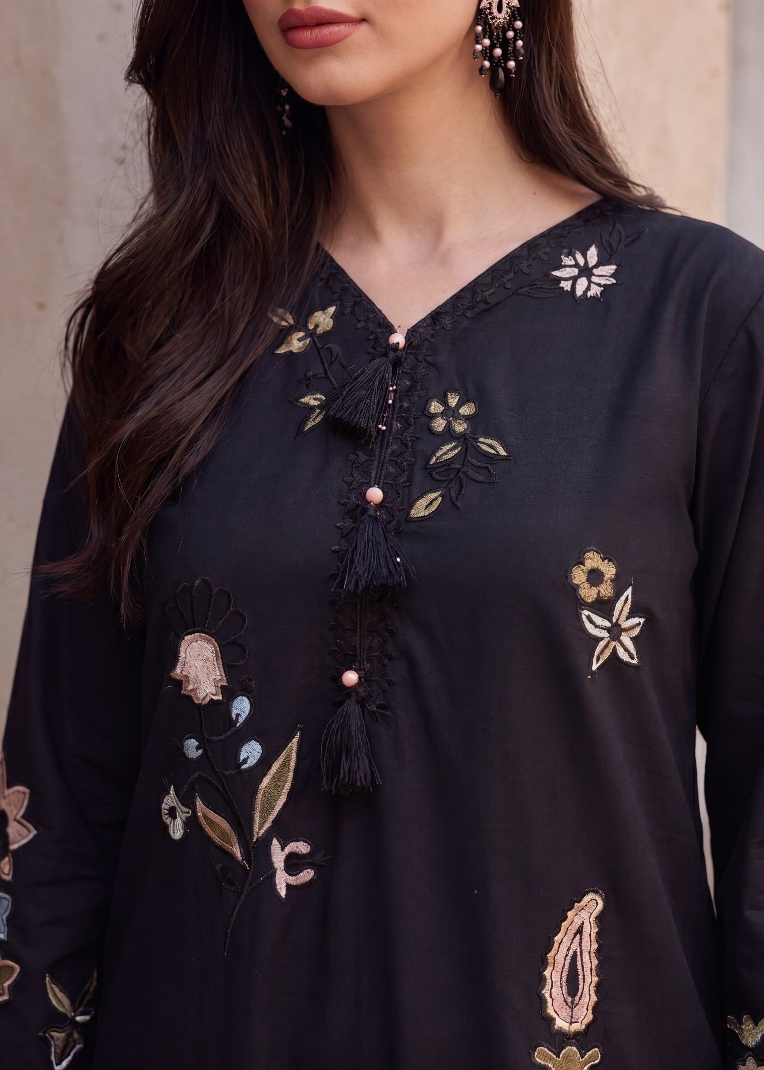 Lawn Kurta Set in Black