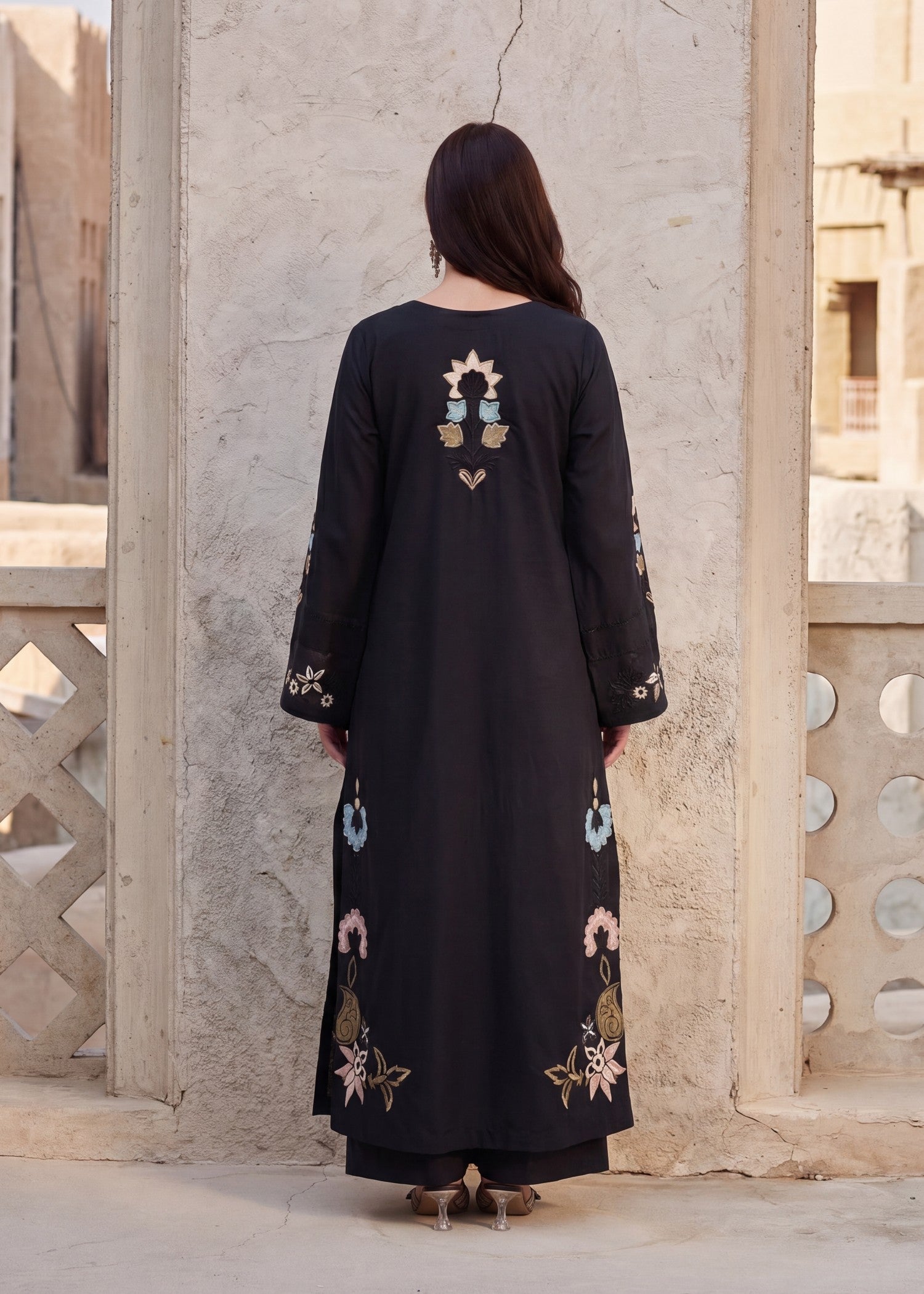 Lawn Kurta Set in Black