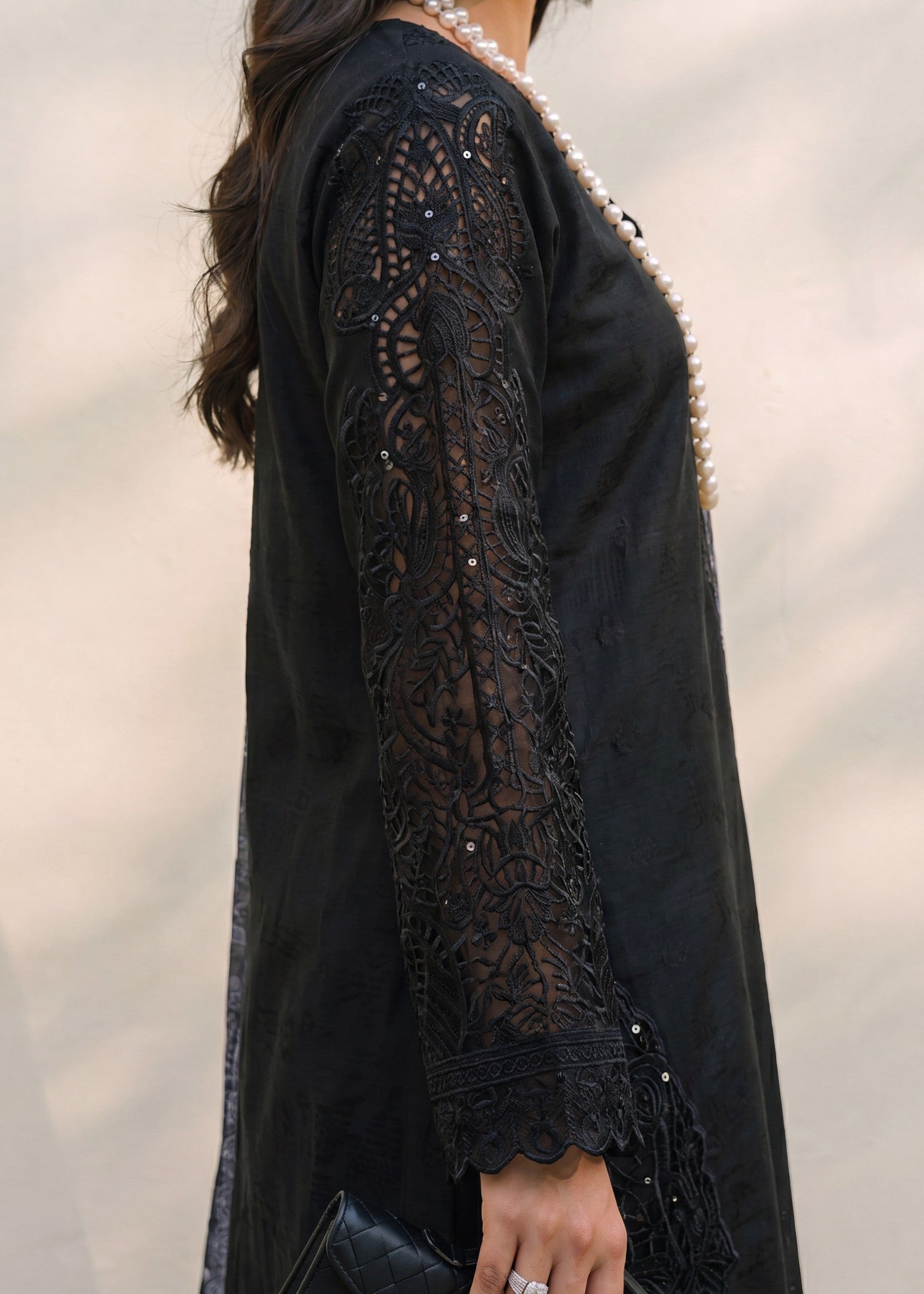 Lawn Kurta Set in Black