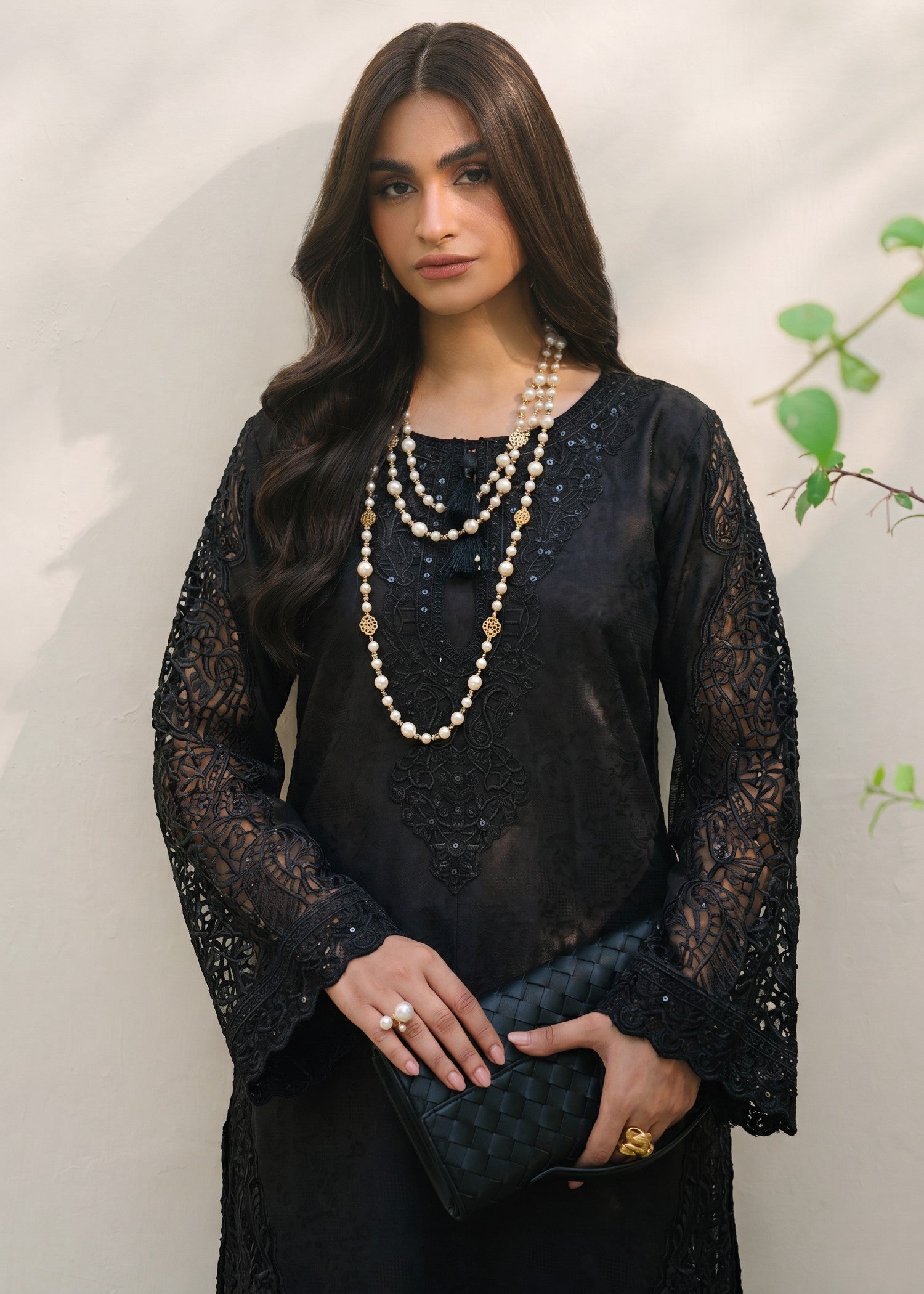Lawn Kurta Set in Black