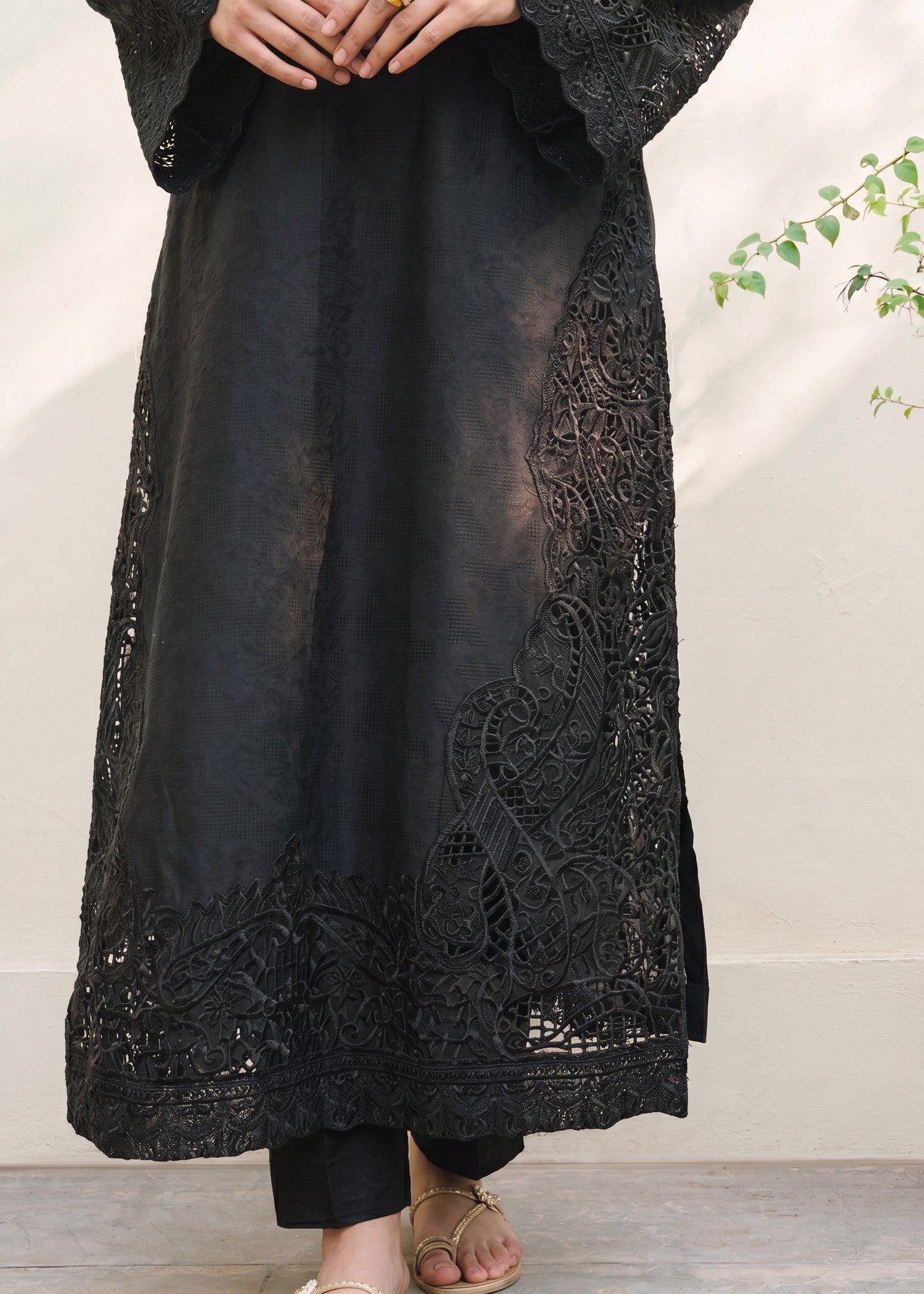 Lawn Kurta Set in Black
