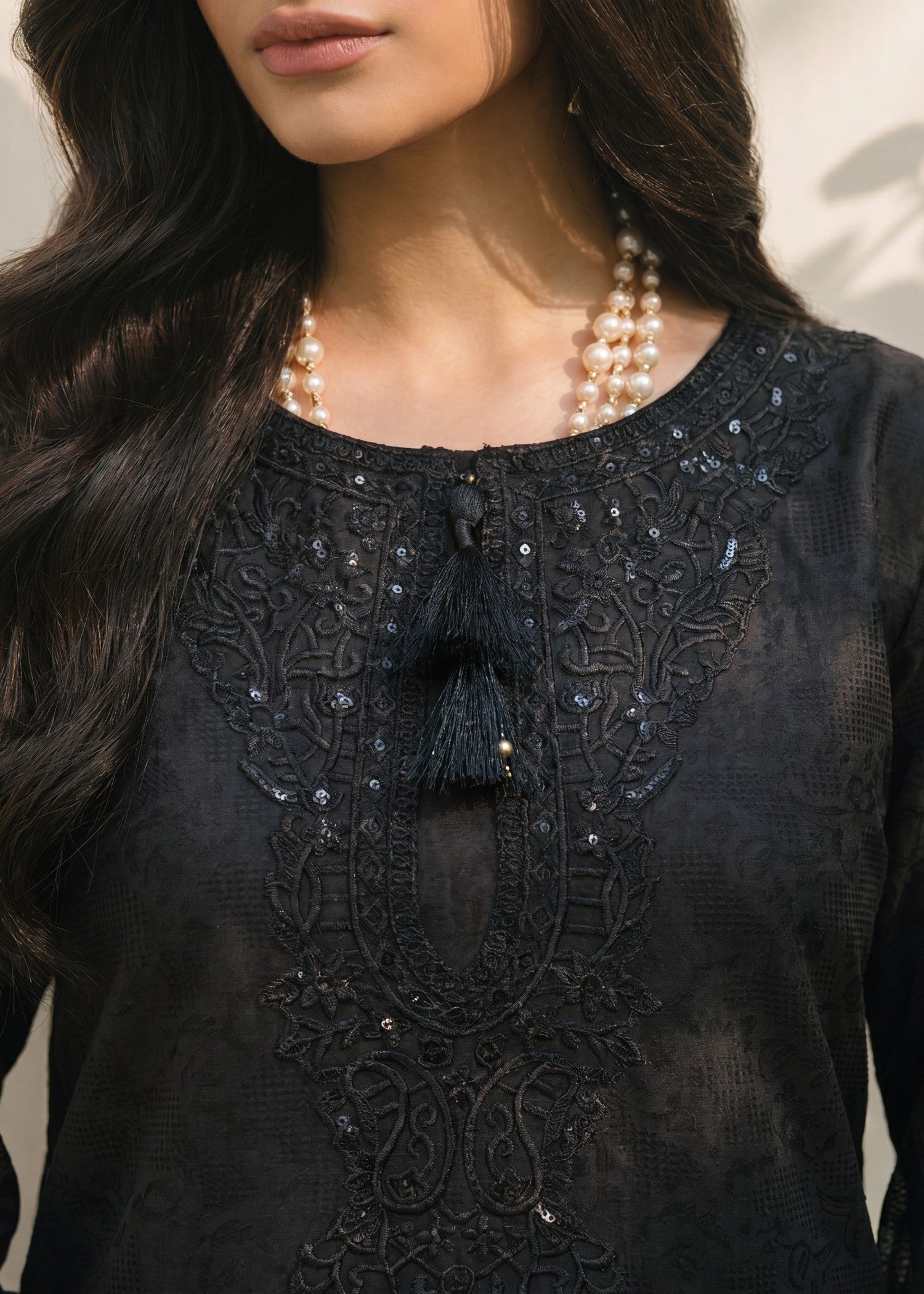 Lawn Kurta Set in Black