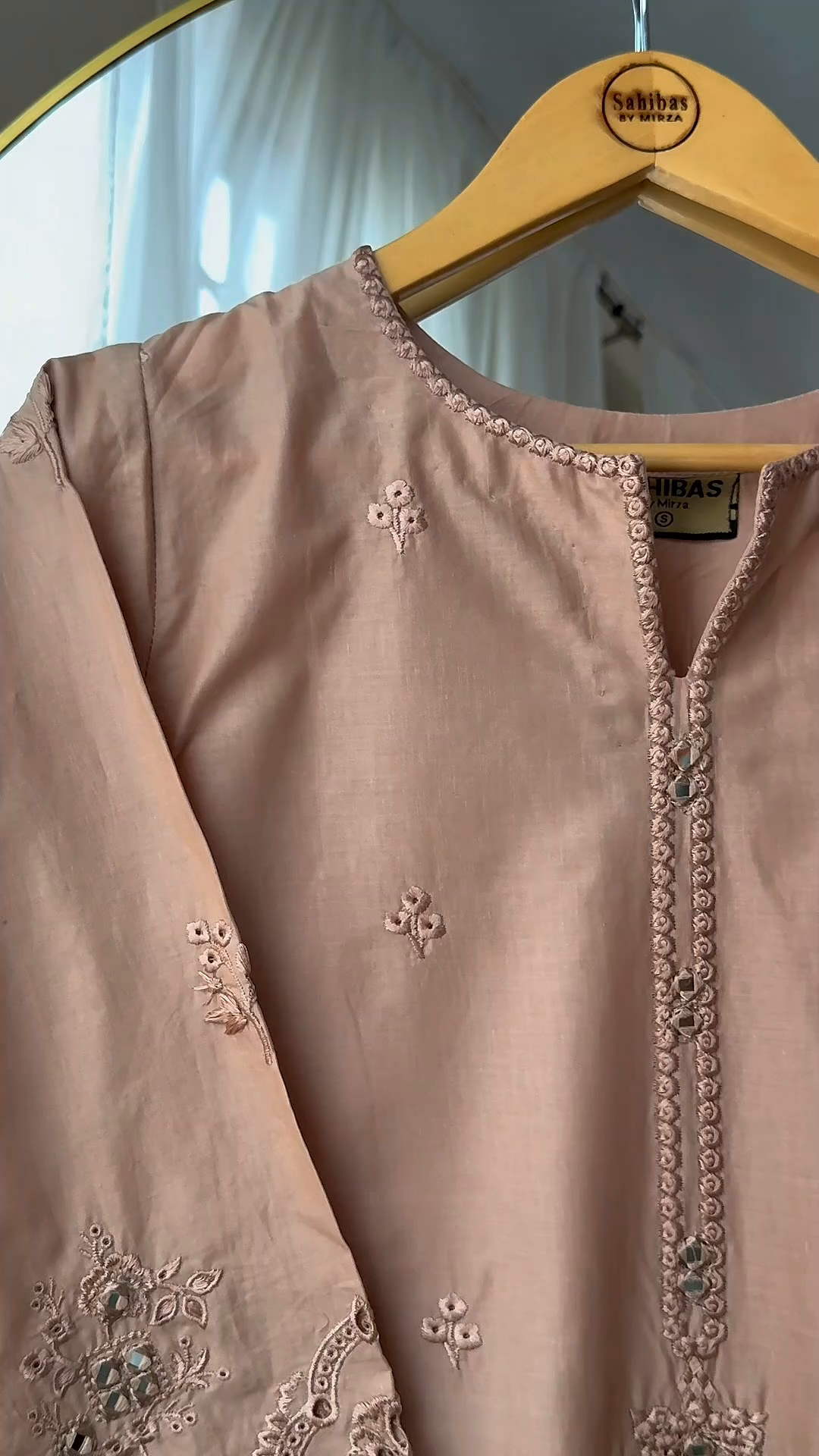 Lawn cotton Kurta Set in Beige
