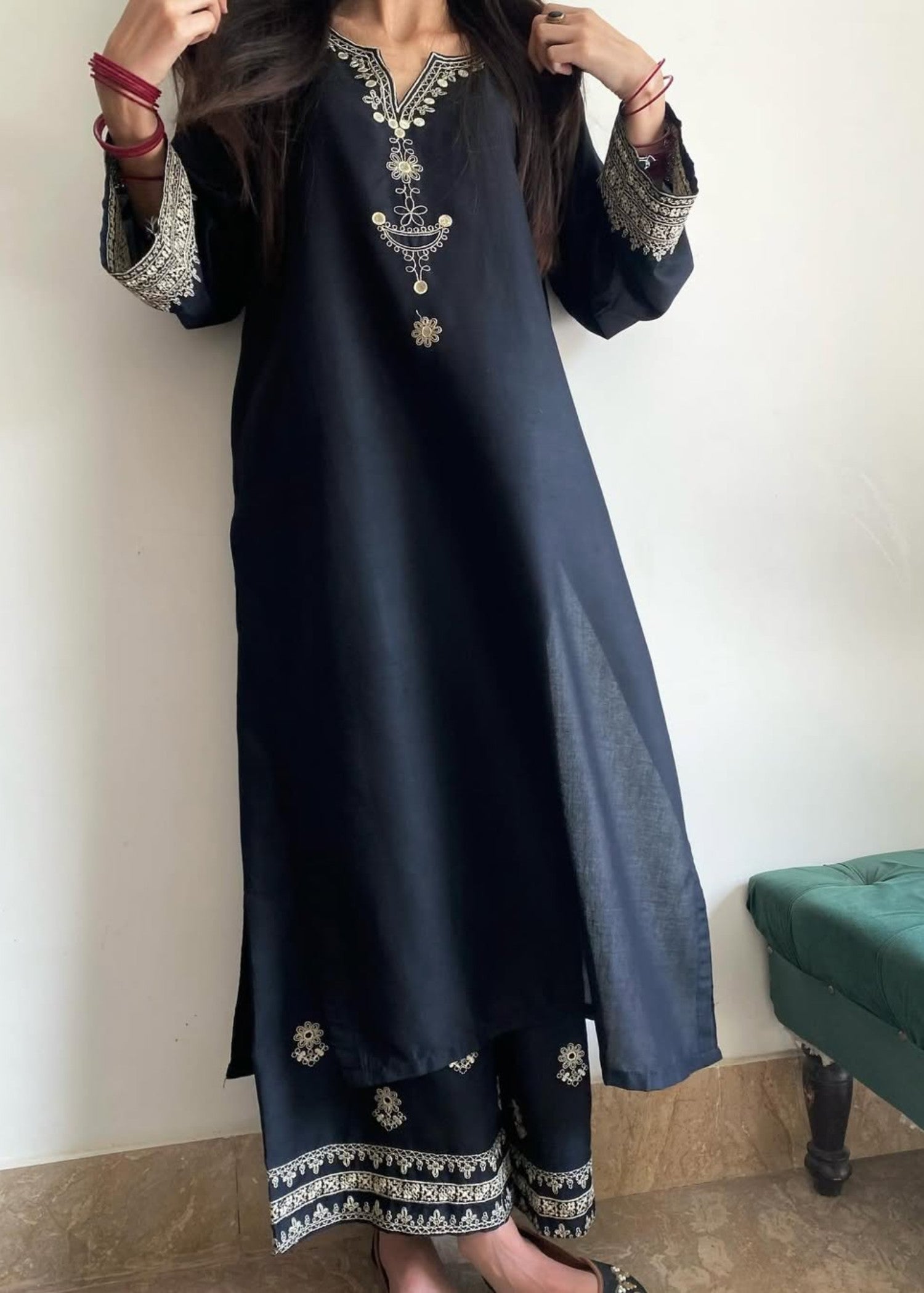 Tehzeeb Libas BLACK IRIS STITCHED 2PC