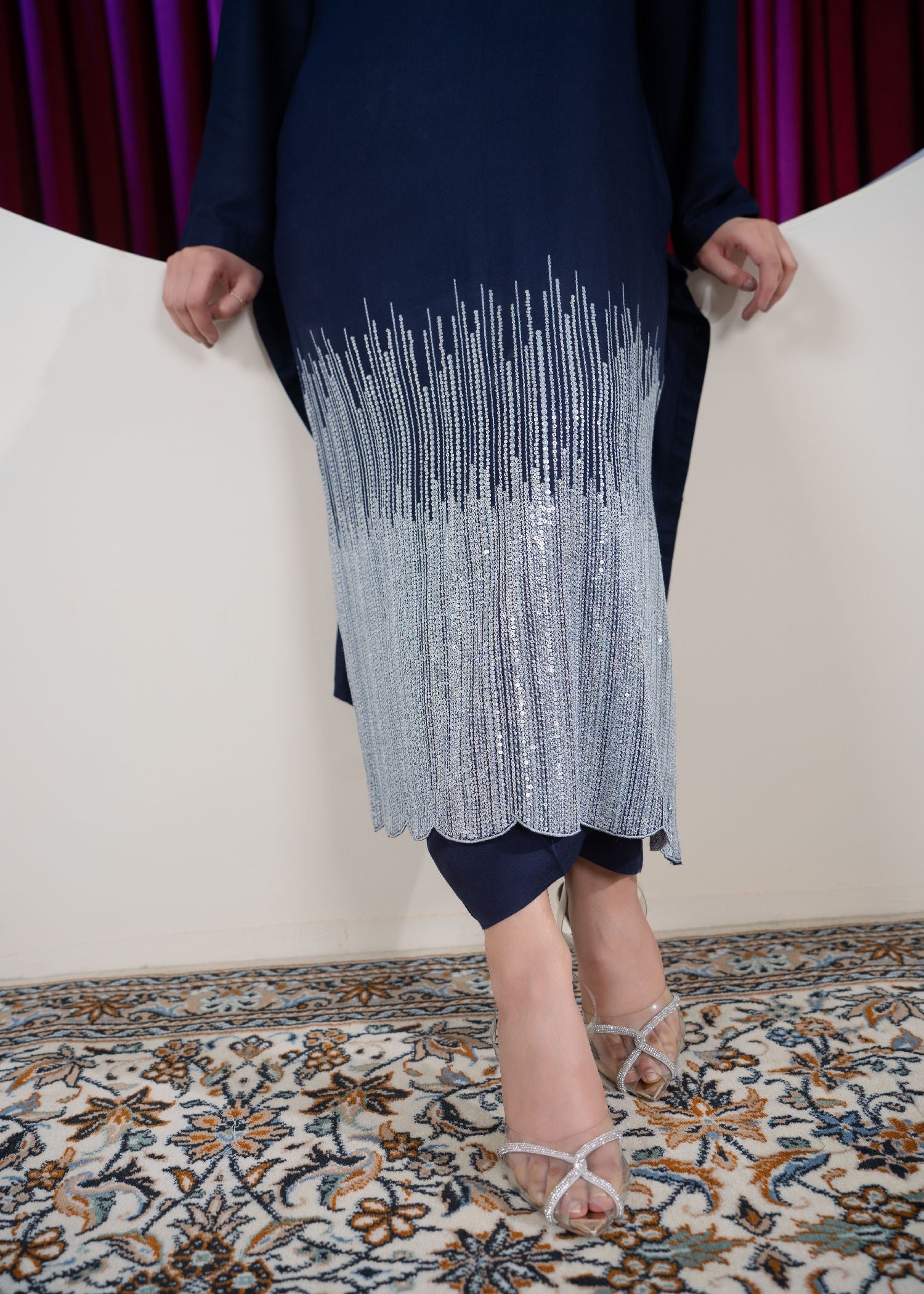 Lawn Kurta Set in Blue