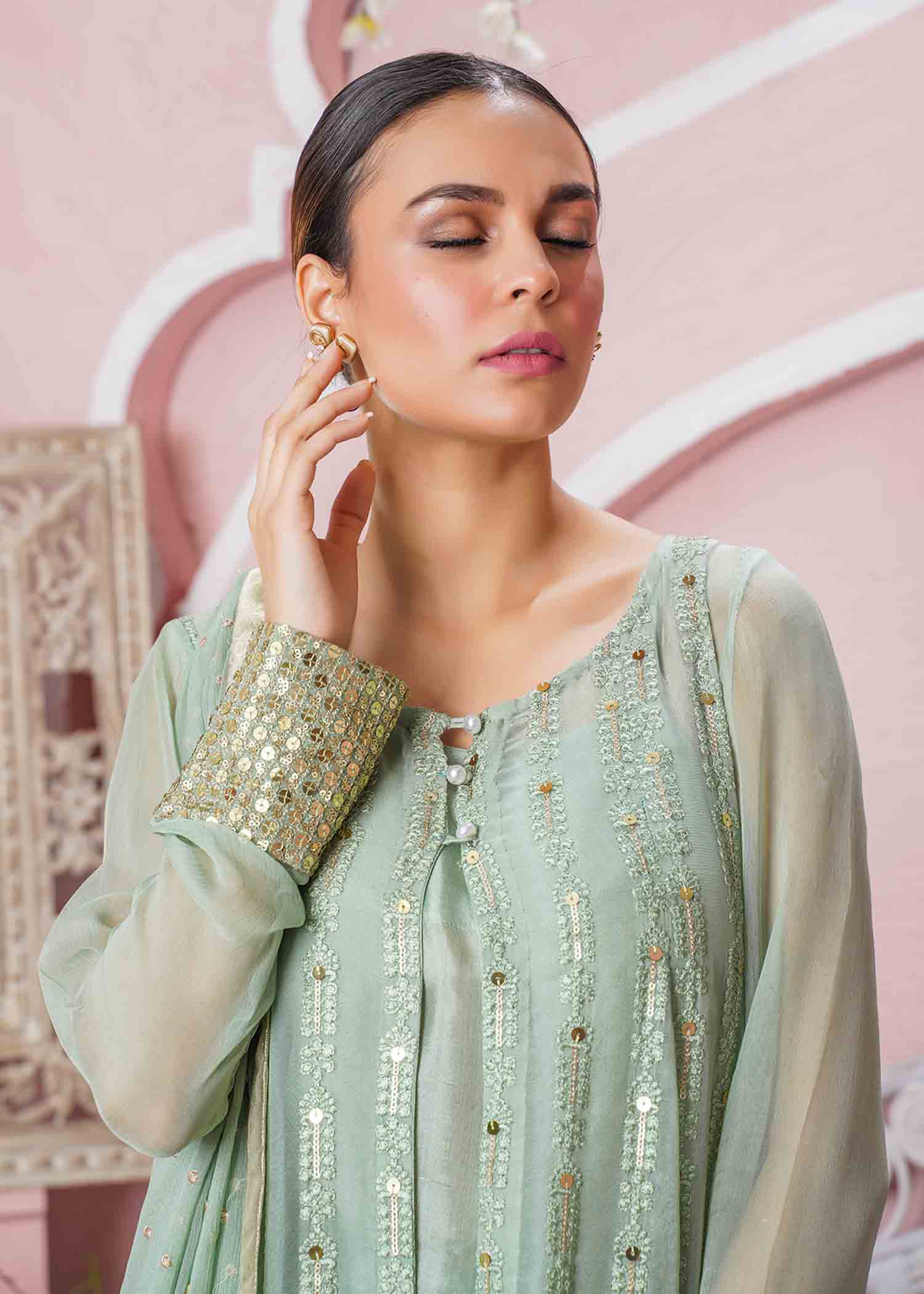 Rang-e-Haya Anchal / Mint Green