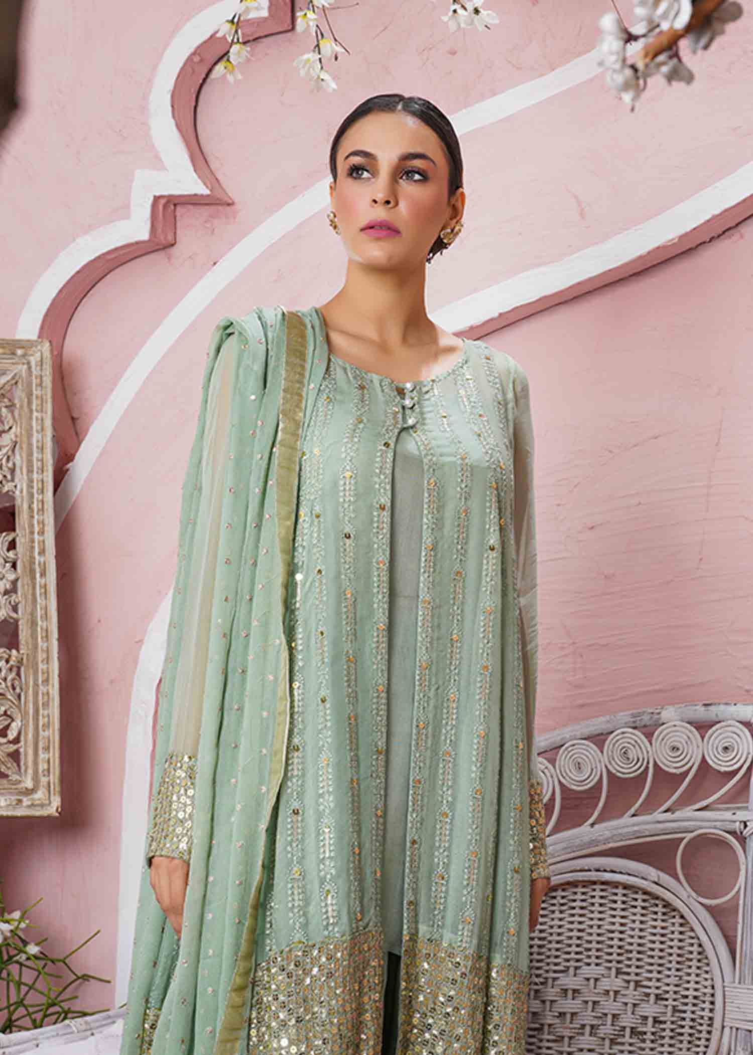 Rang-e-Haya Anchal / Mint Green