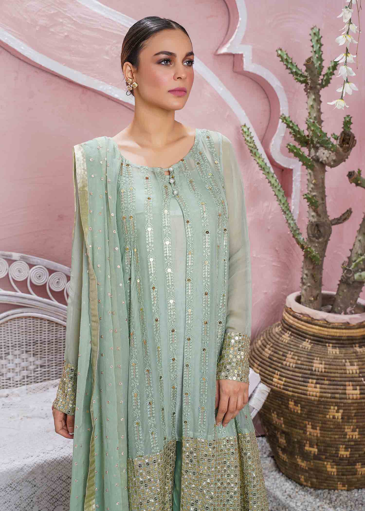 Rang-e-Haya Anchal / Mint Green