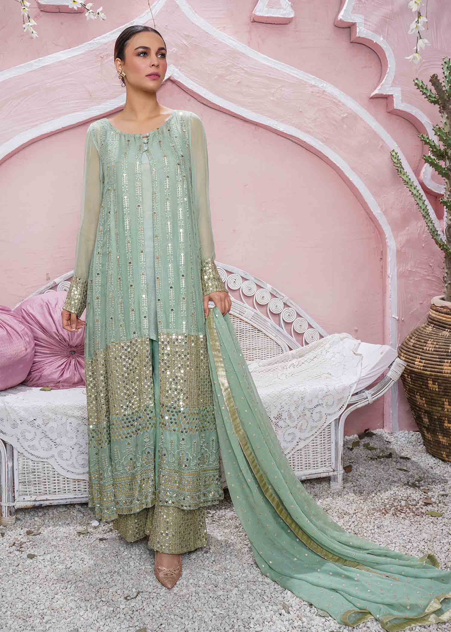 Rang-e-Haya Anchal / Mint Green