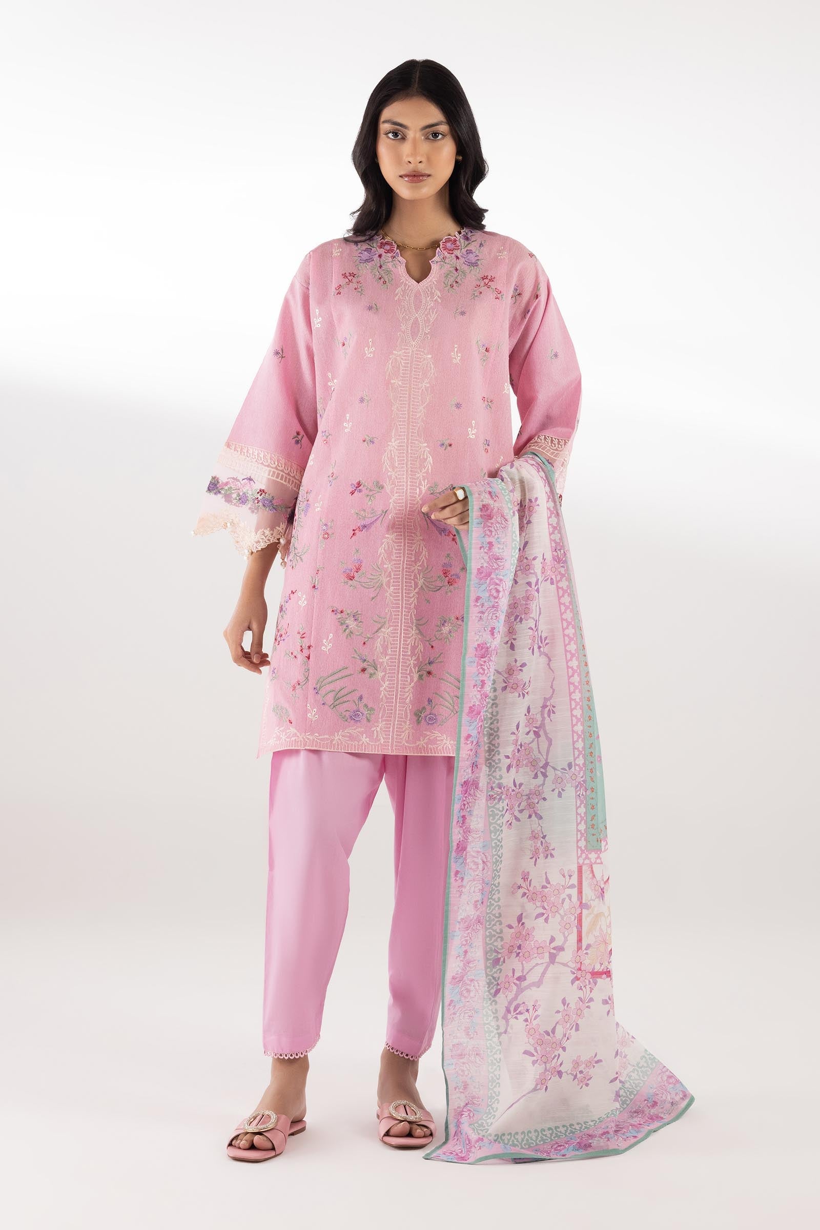 Sana Safinaz Stitched Embroidered Muzlin Lawn Suit - SC26MUZ111AP3