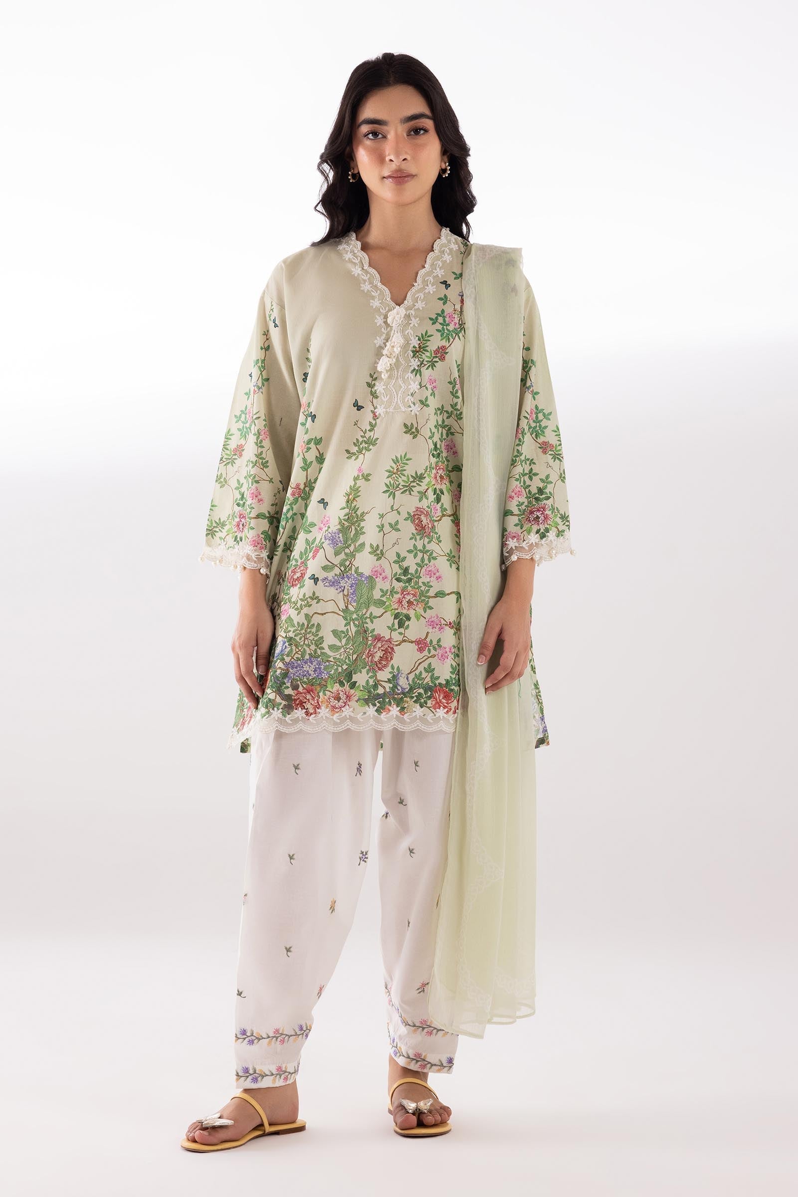 Sana Safinaz Stitched Embroidered Muzlin Lawn Suit - SC26MUZ202BP3