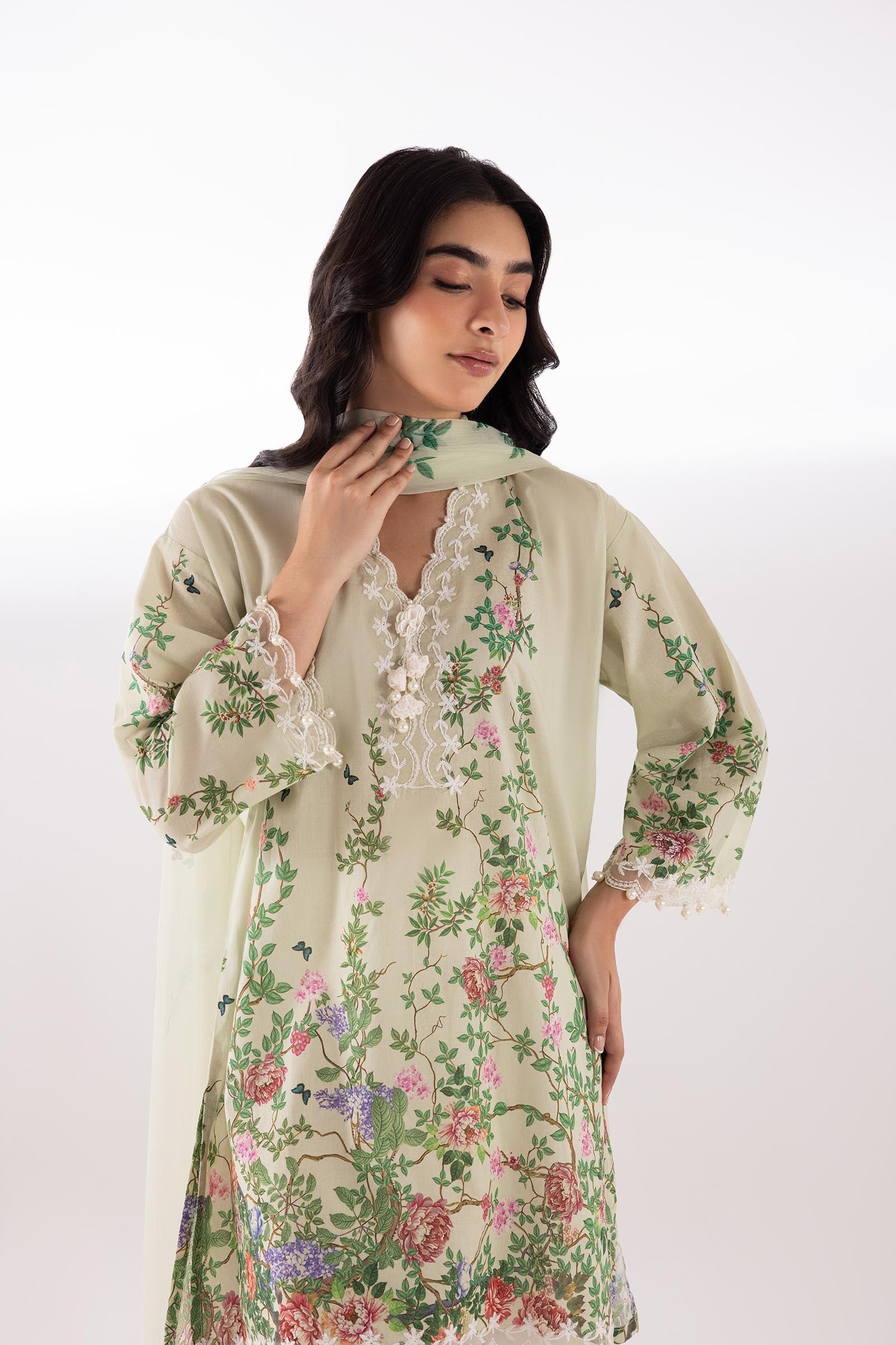 Sana Safinaz Stitched Embroidered Muzlin Lawn Suit - SC26MUZ202BP3
