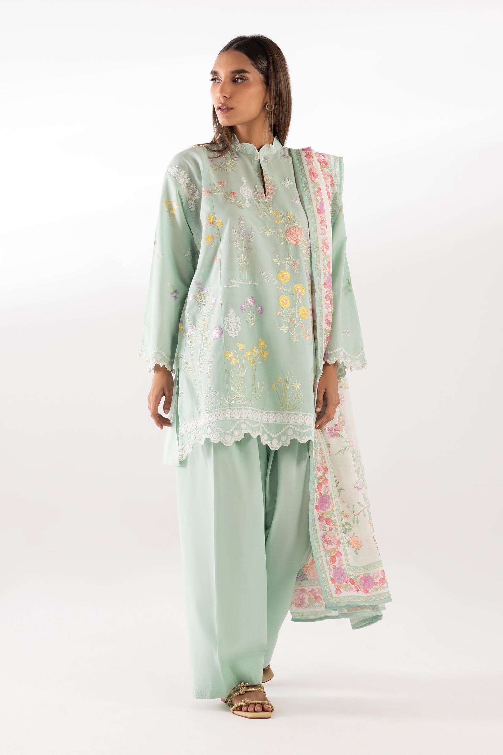 Sana Safinaz Stitched Embroidered Muzlin Lawn Suit - SC26MUZ210AP3