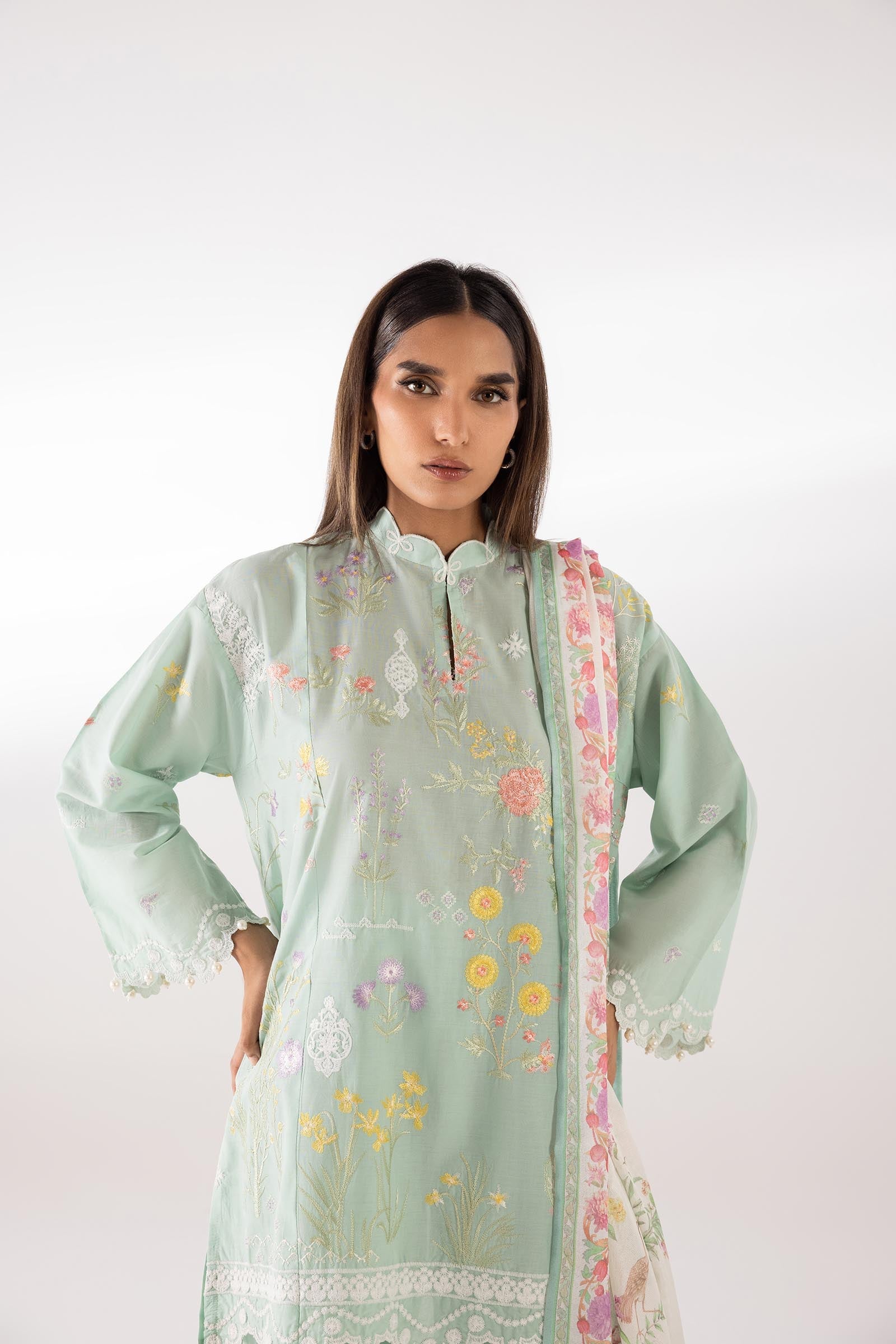 Sana Safinaz Stitched Embroidered Muzlin Lawn Suit - SC26MUZ210AP3