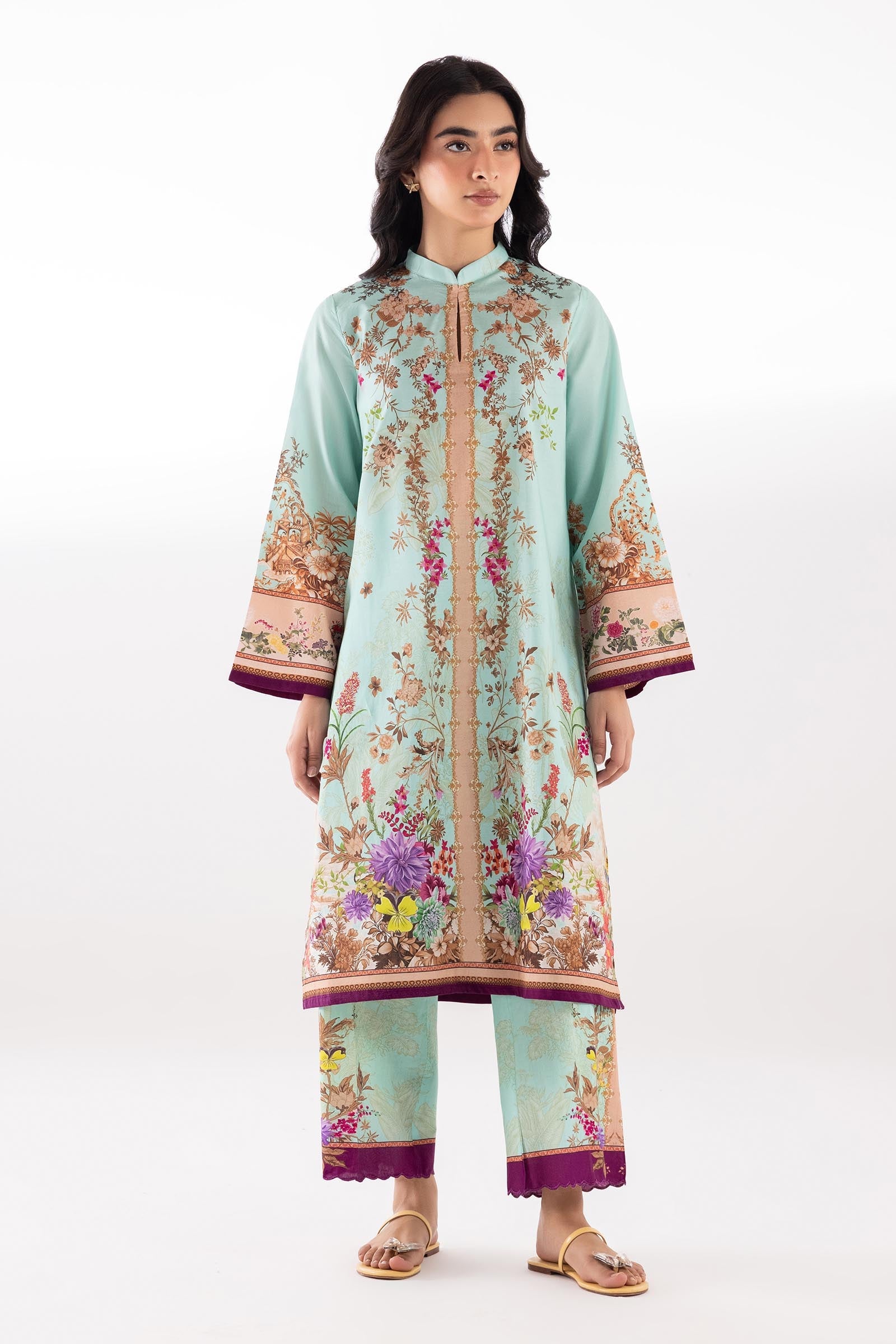 Sana Safinaz Stitched Printed Lawn Shirt + Culotte - SC26MHY305BP2T