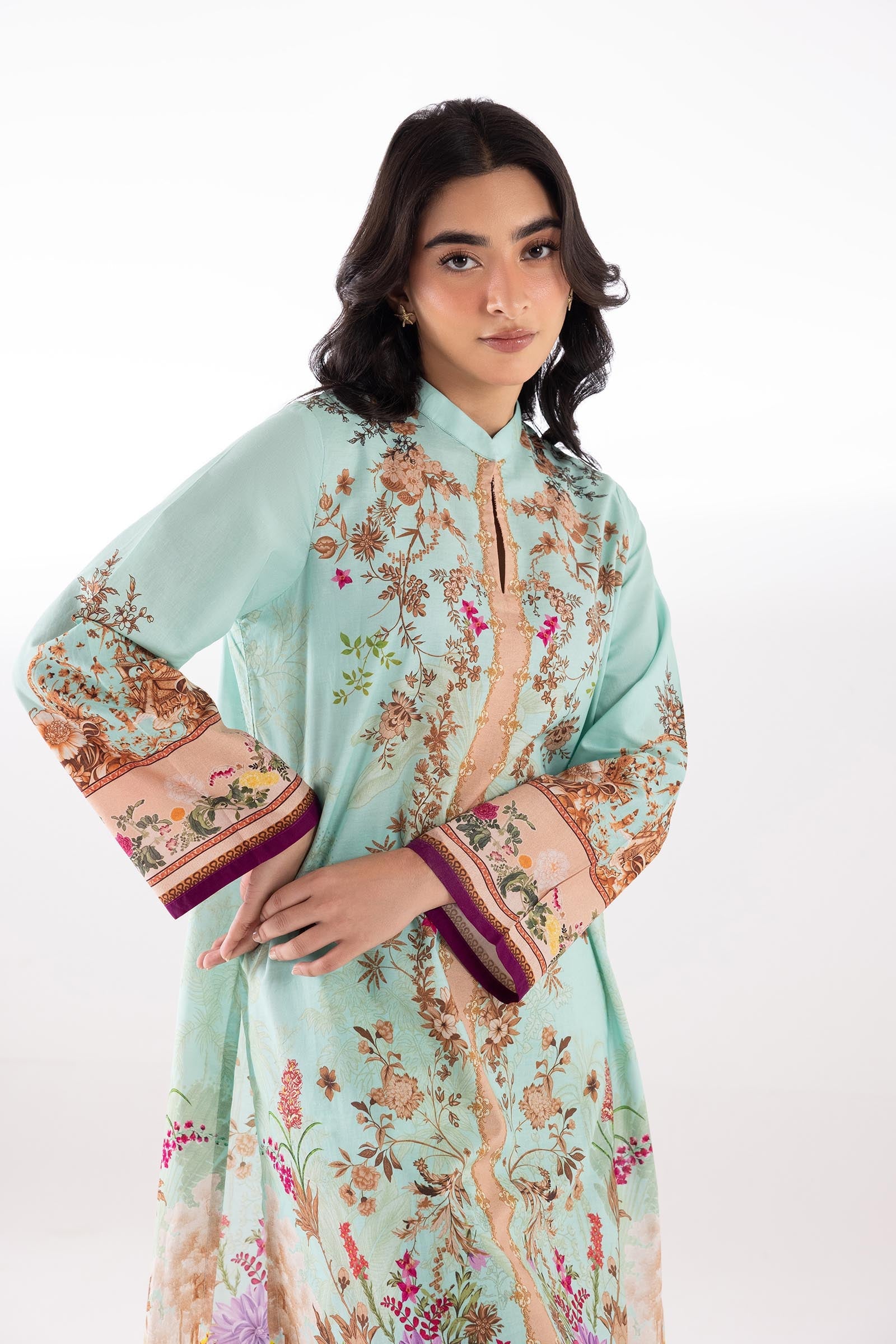 Sana Safinaz Stitched Printed Lawn Shirt + Culotte - SC26MHY305BP2T