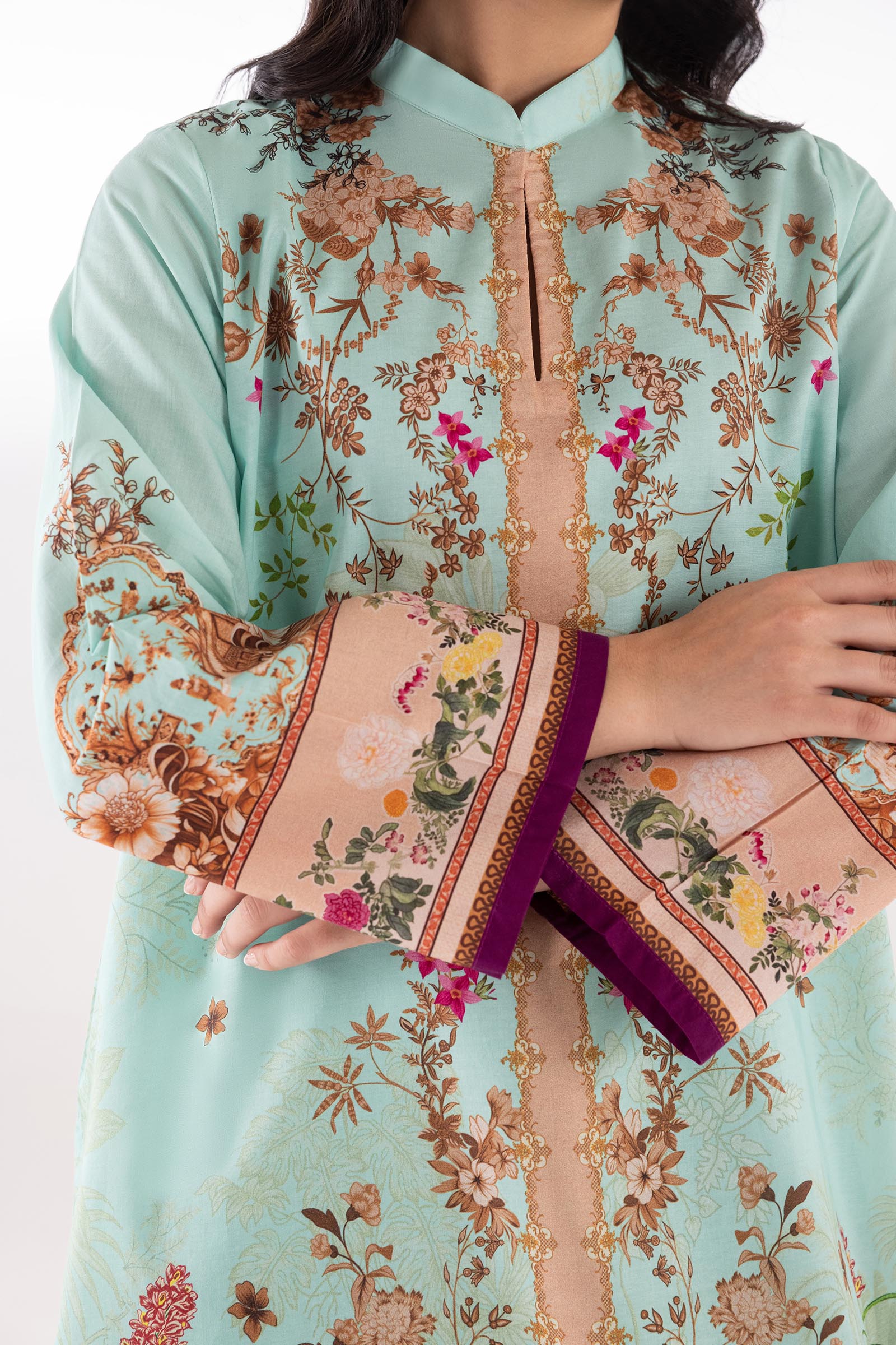 Sana Safinaz Stitched Printed Lawn Shirt + Culotte - SC26MHY305BP2T