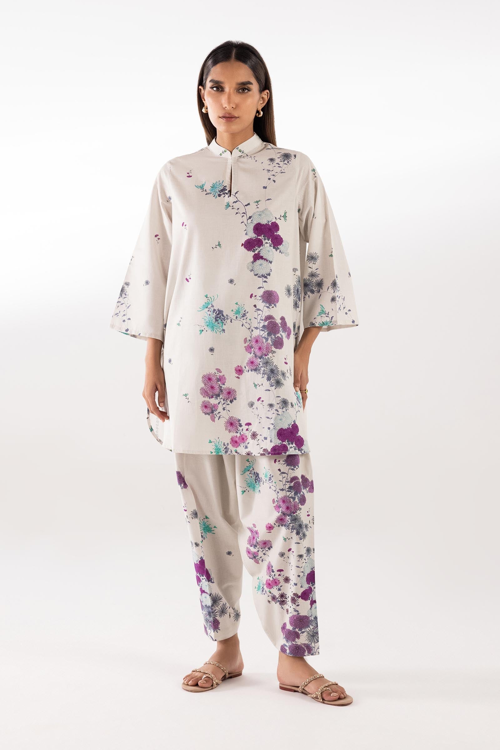 Sana Safinaz Stitched Printed Lawn Shirt + Shalwar - SC26MHY306AP2T
