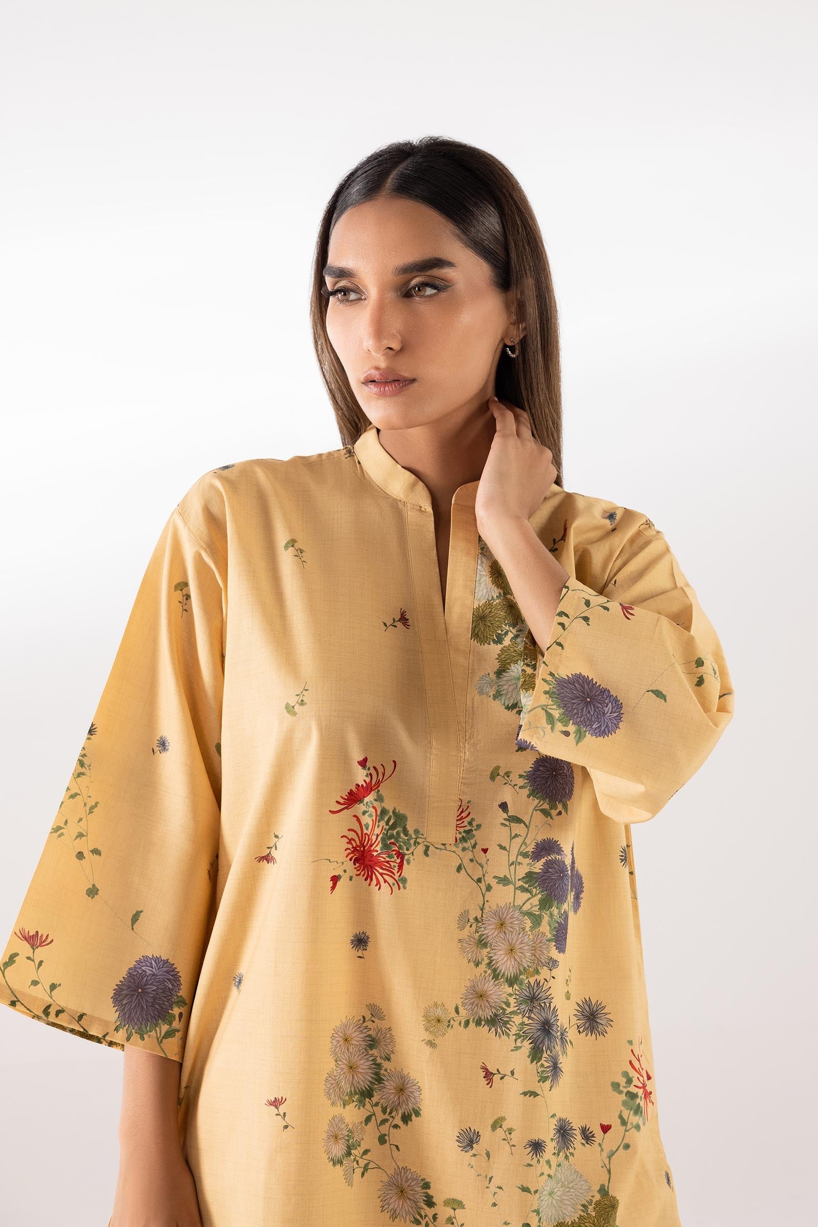 Sana Safinaz Stitched Printed Lawn Shirt + Culotte - SC26MHY306BP2T